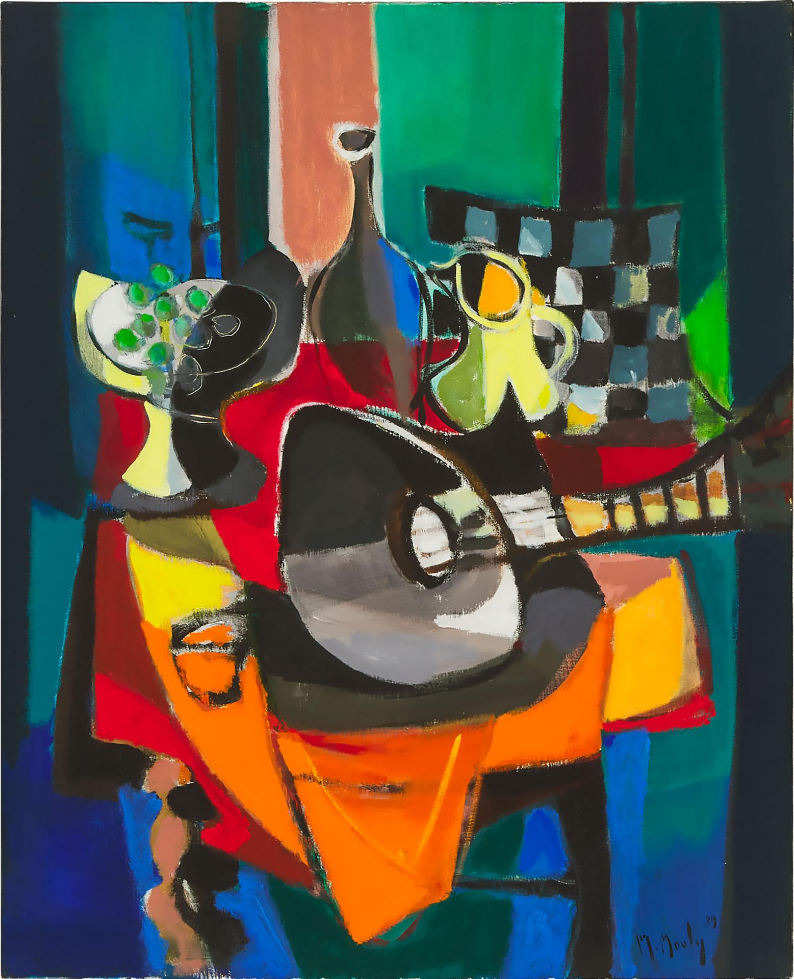 Marcel Mouly (1918-2008) - Guitarie Et Compotier Aux Raisins, 1989