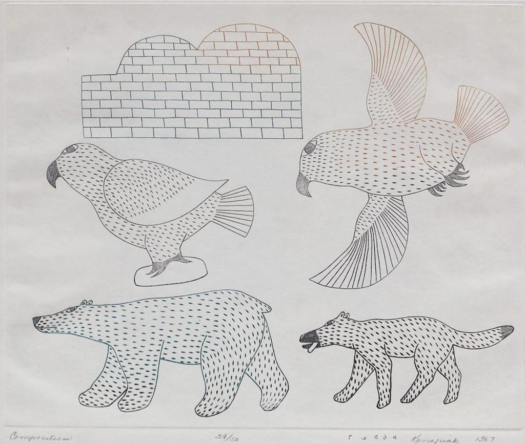 Kenojuak Ashevak (1927-2013) - Composition