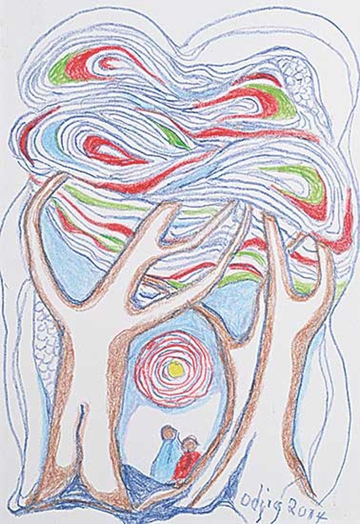 Daphne Odjig (1919-2016) - Untitled - Colourful Trees at Daylight