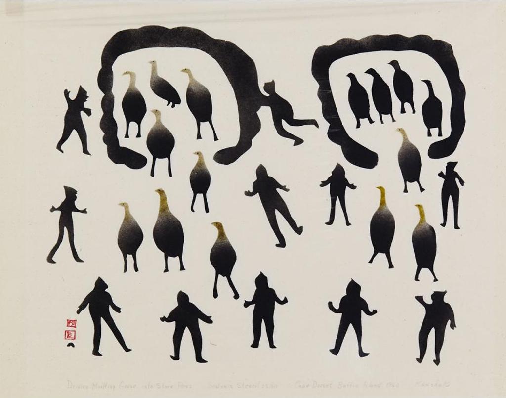 Kiakshuk (1886-1966) - Driving Moulting Geese Into Stone Pens