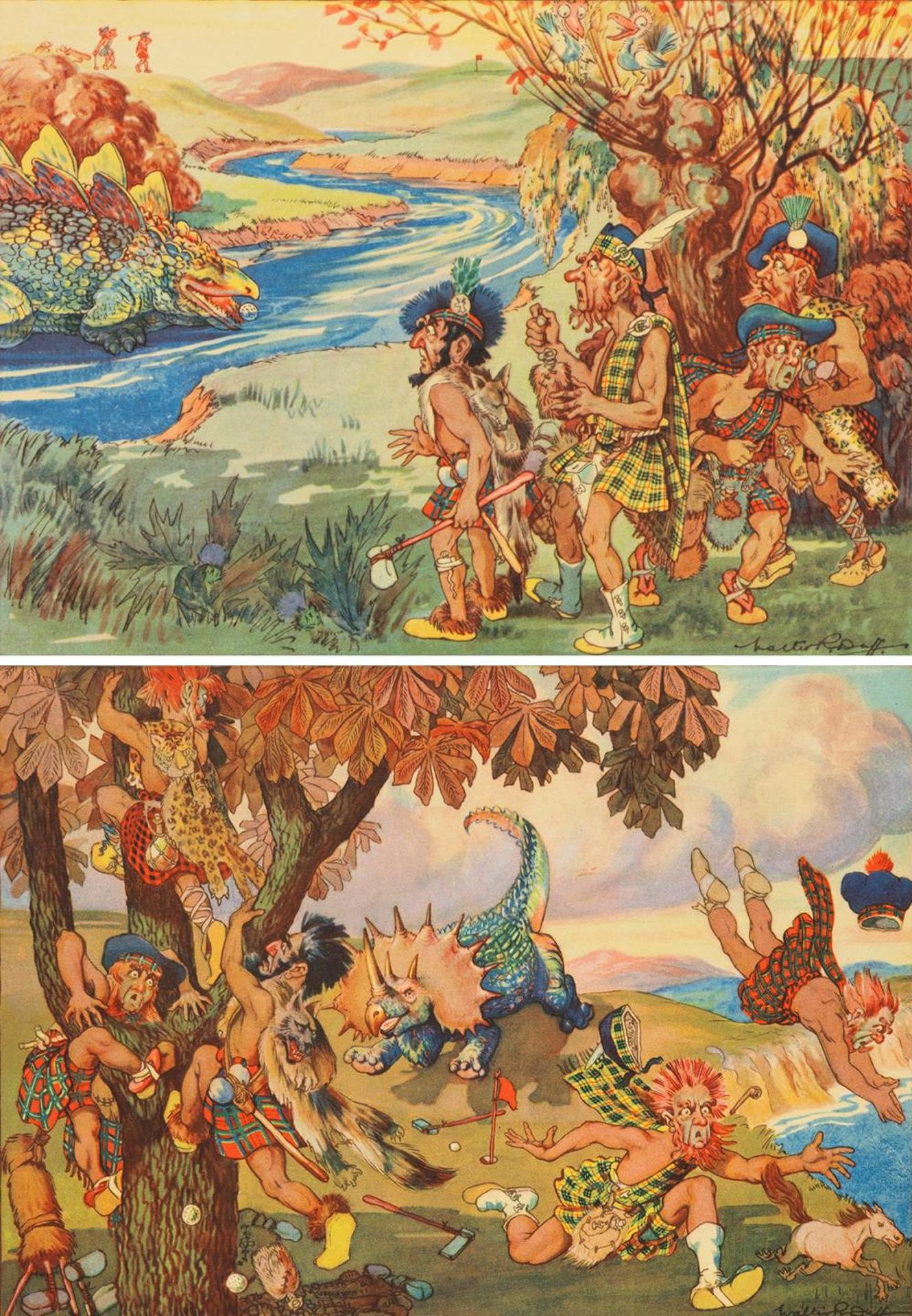 Walter Raymond Duff (1879-1967) - The Water Hazard / Three Up and Two to Go
