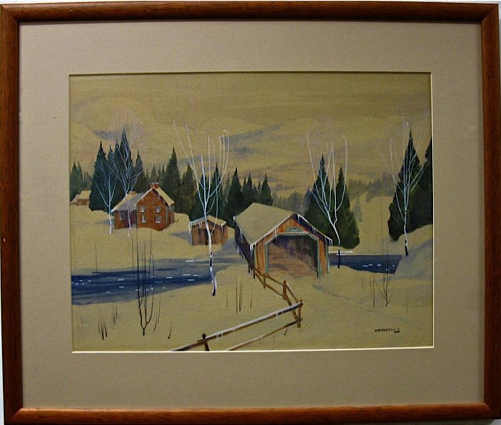 Graham Norble Norwell (1901-1967) - Covered Bridge - Winter
