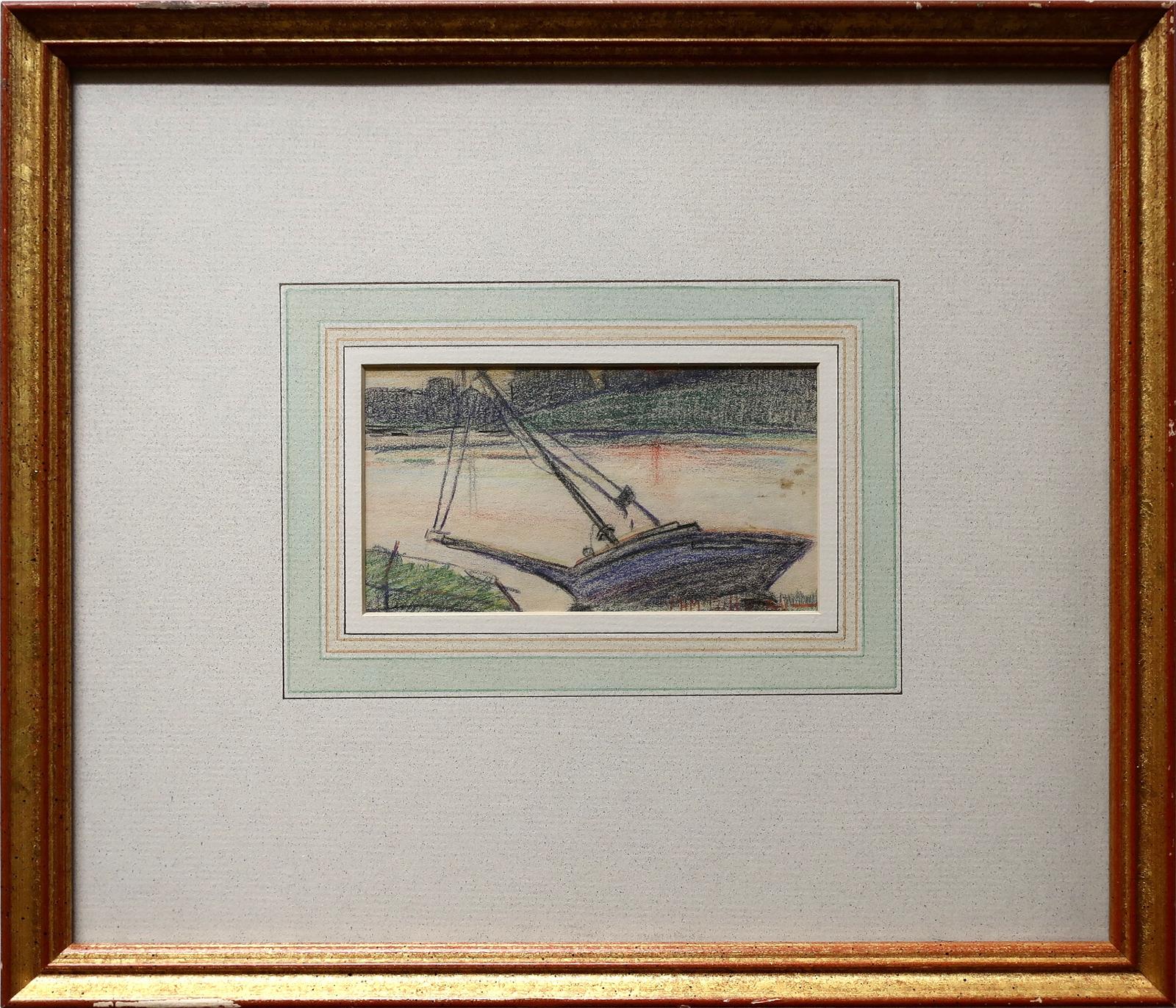 Florence Helena Mcgillivray (1864-1938) - Beached Boat At Stormington, Conn., U.S.