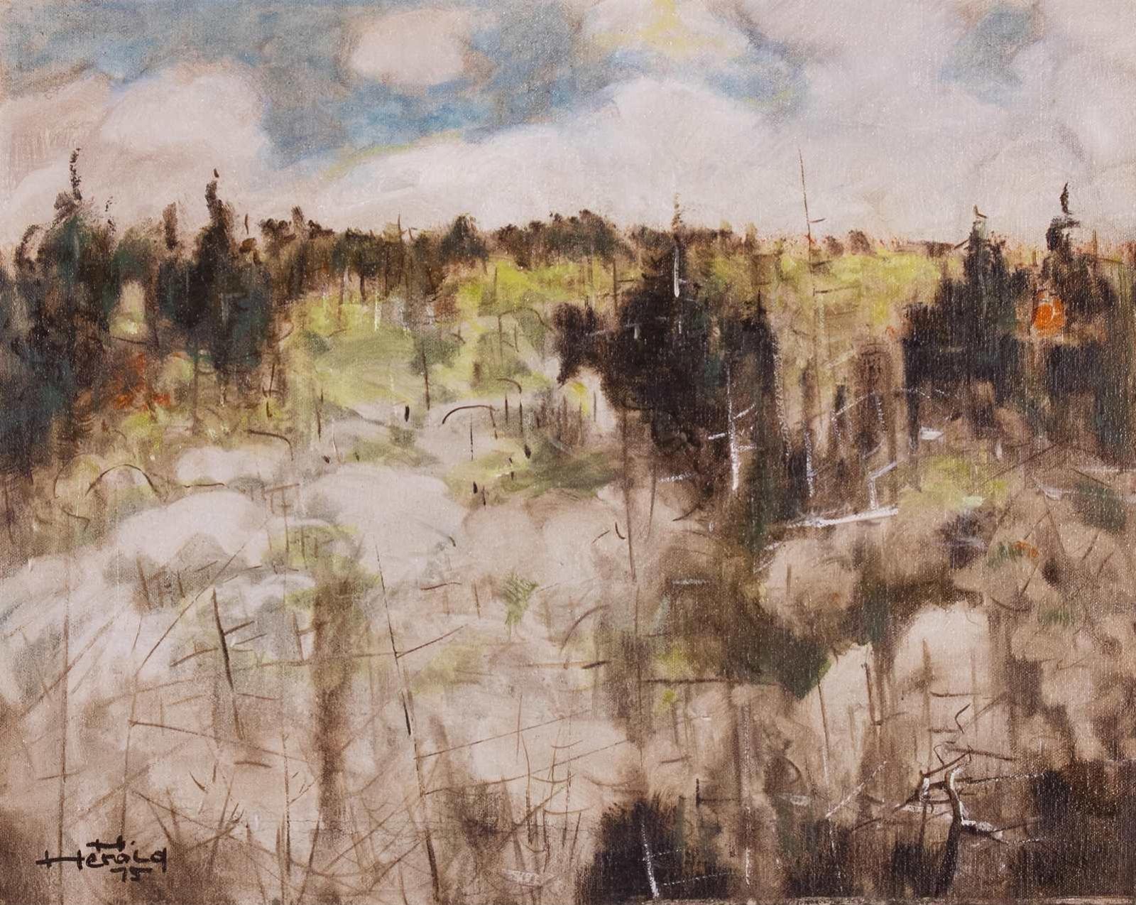 Hans Herold (1925-2011) - Forest Along Old Road To Waskesiu; 1975