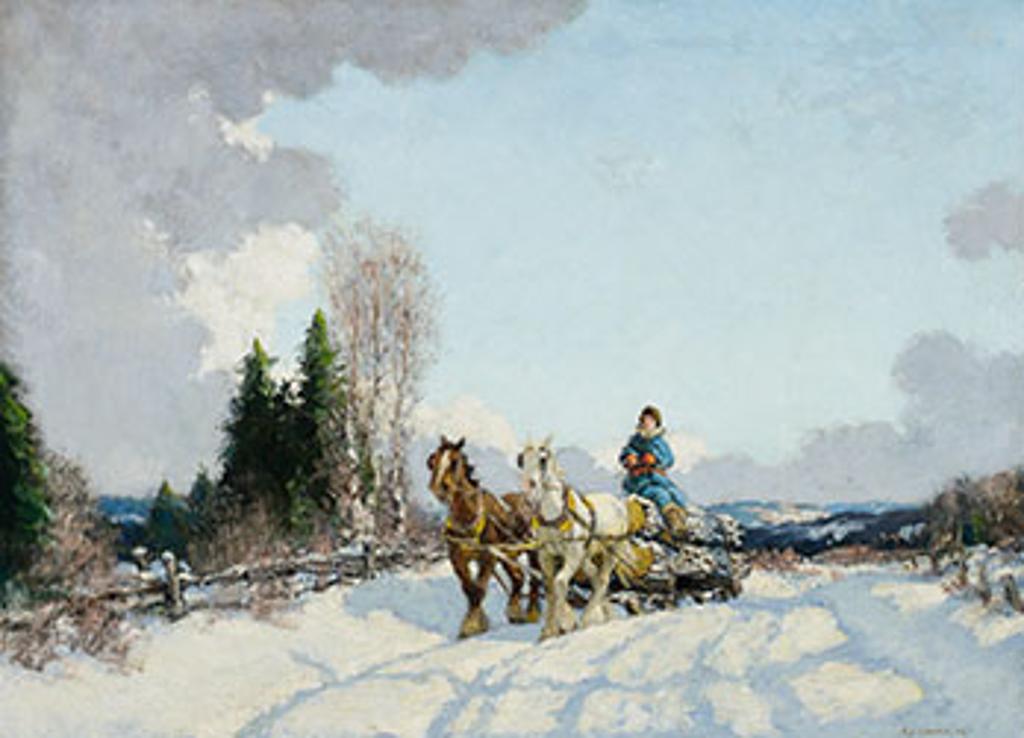 Frederick Simpson Coburn (1871-1960) - Hauling Logs