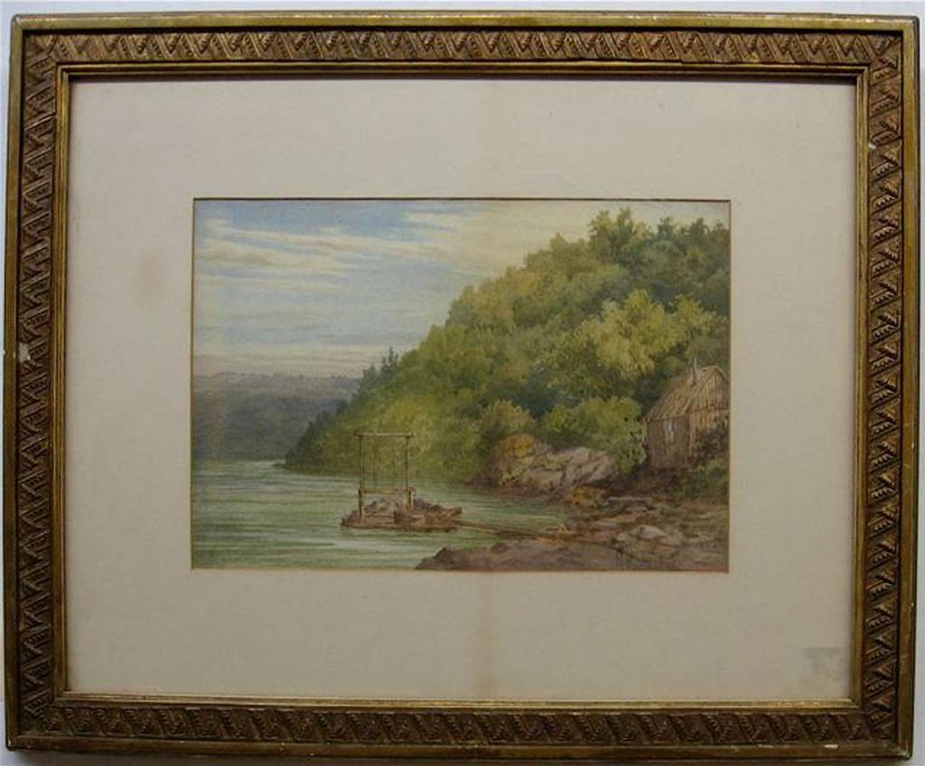 Michael Hannaford (1832-1891) - Shoreline Cabin With Hoist