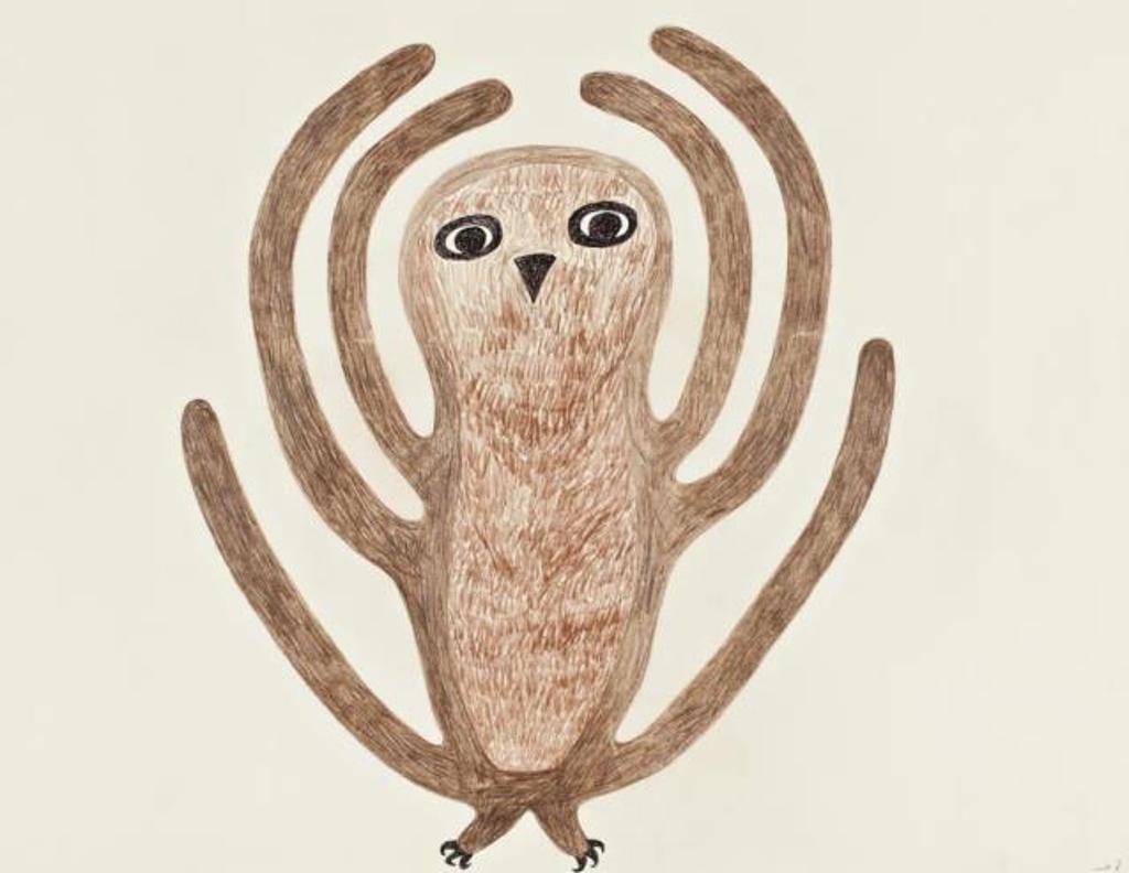 Lucy Qinnuayuak (1915-1982) - Owl, 1970s
