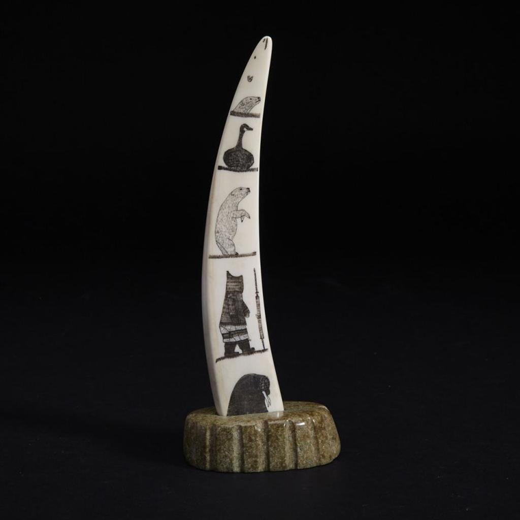 Malee Temela (1936) - Incised Tusk On Base