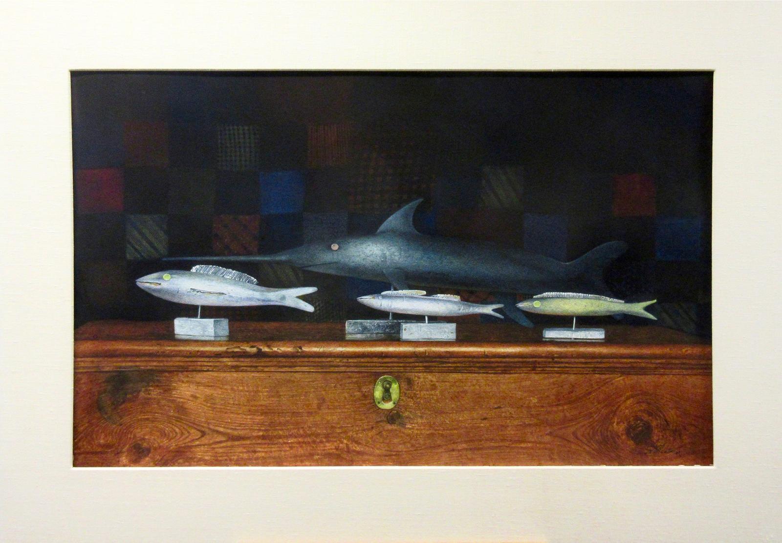 Barry Mccarthy (1951) - Untitled (Small Fish Models On Chest)