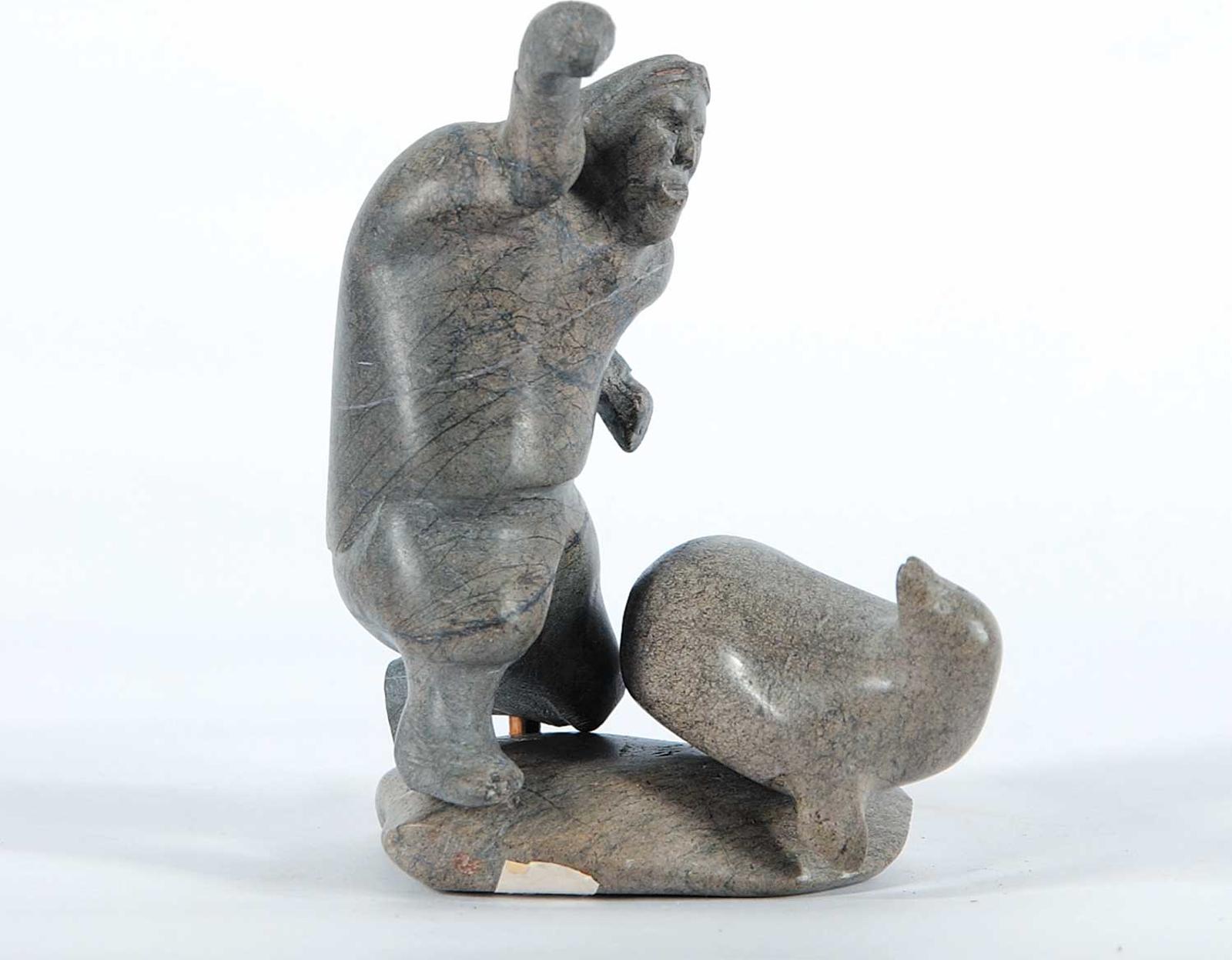Ivalooarjuk Saumik - Untitled - Hunter and Seal
