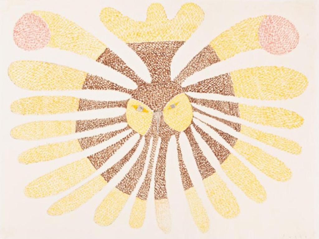 Kenojuak Ashevak (1927-2013) - Felt-tip pen drawing