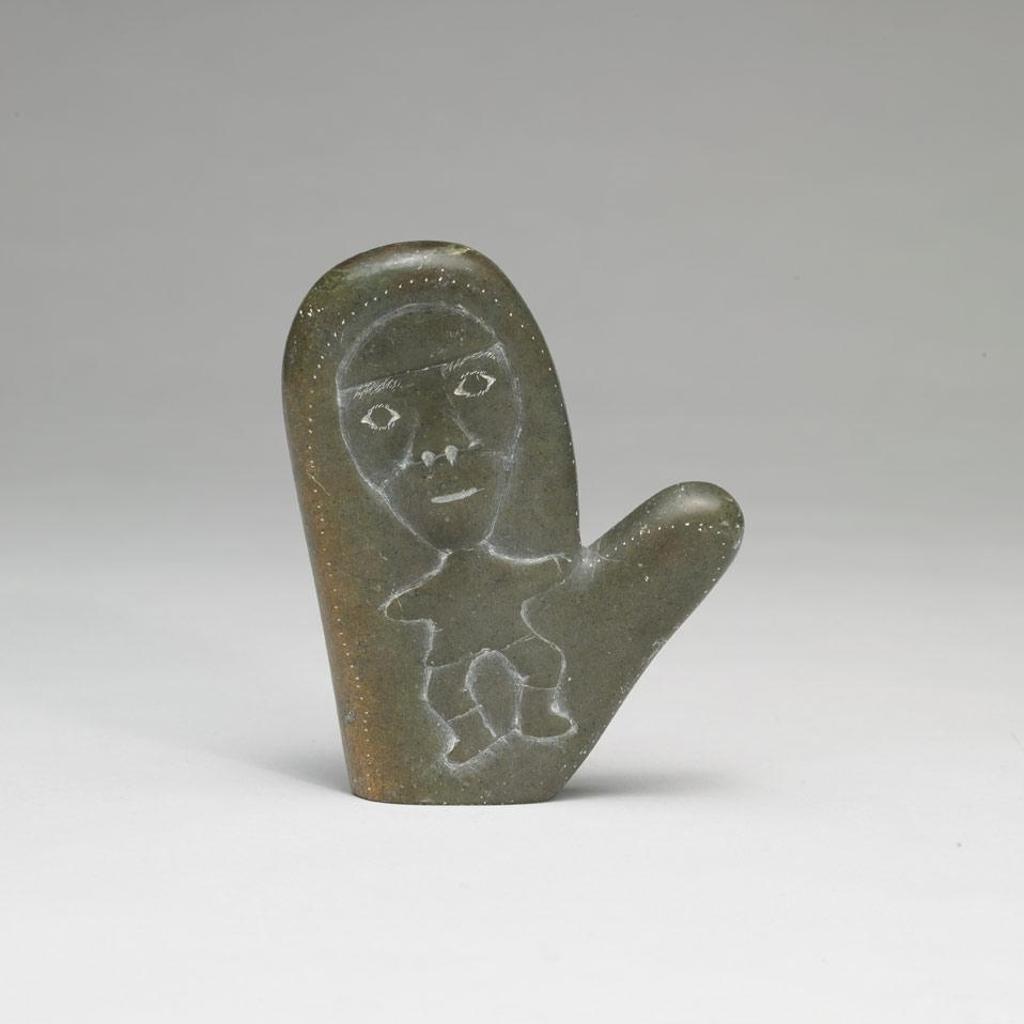 Sarah Kingalik (1933) - Mitten Carved With Relief Of A Woman