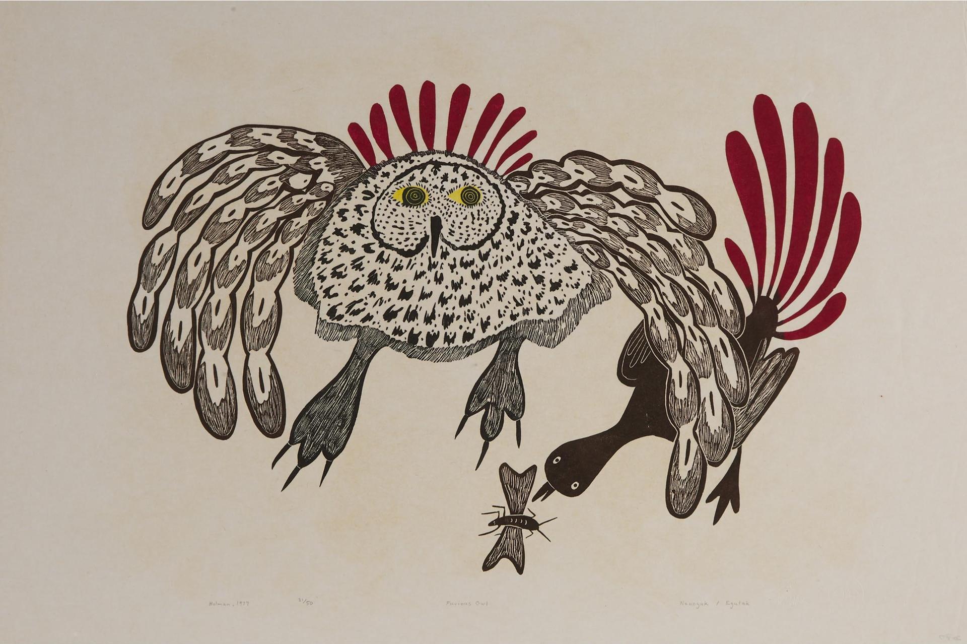 Agnes Nanogak (1925-2001) - Furious Owl