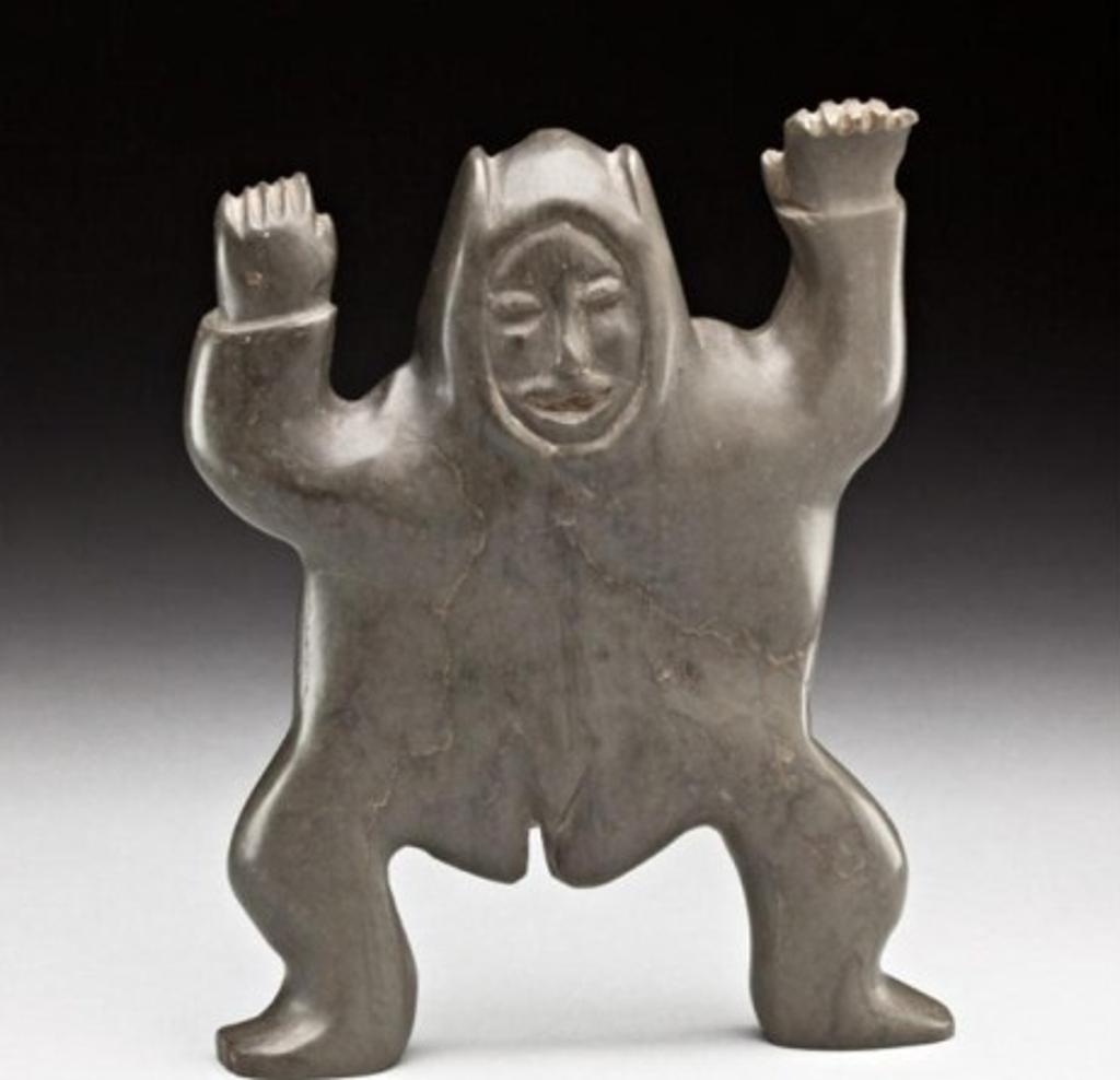 Johnassie Iqaluq (1934) - Dark grey-green stone