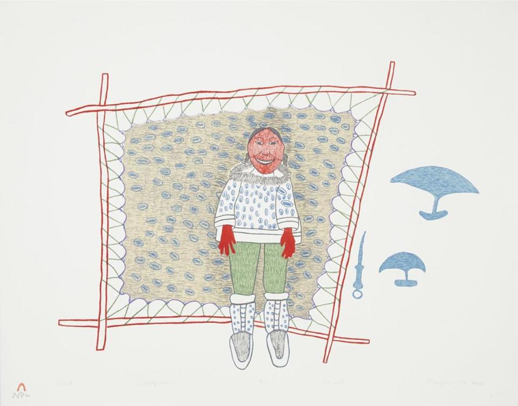 Ulayu Pingwartok (1904-1978) - Arnaak Agirasimajuuk (Women At Home); Qisik (Seal Skin)