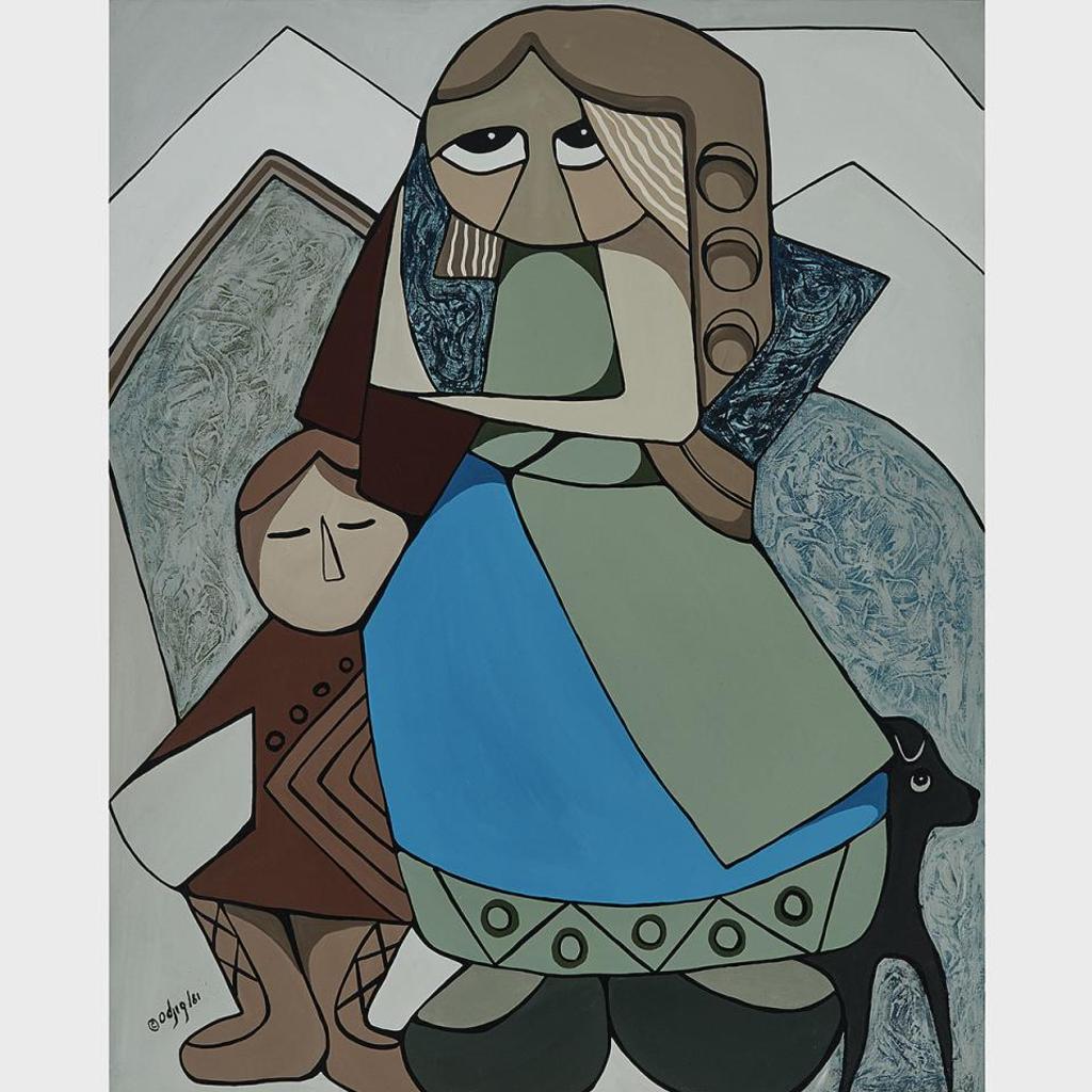 Daphne Odjig (1919-2016) - Walking With Donald
