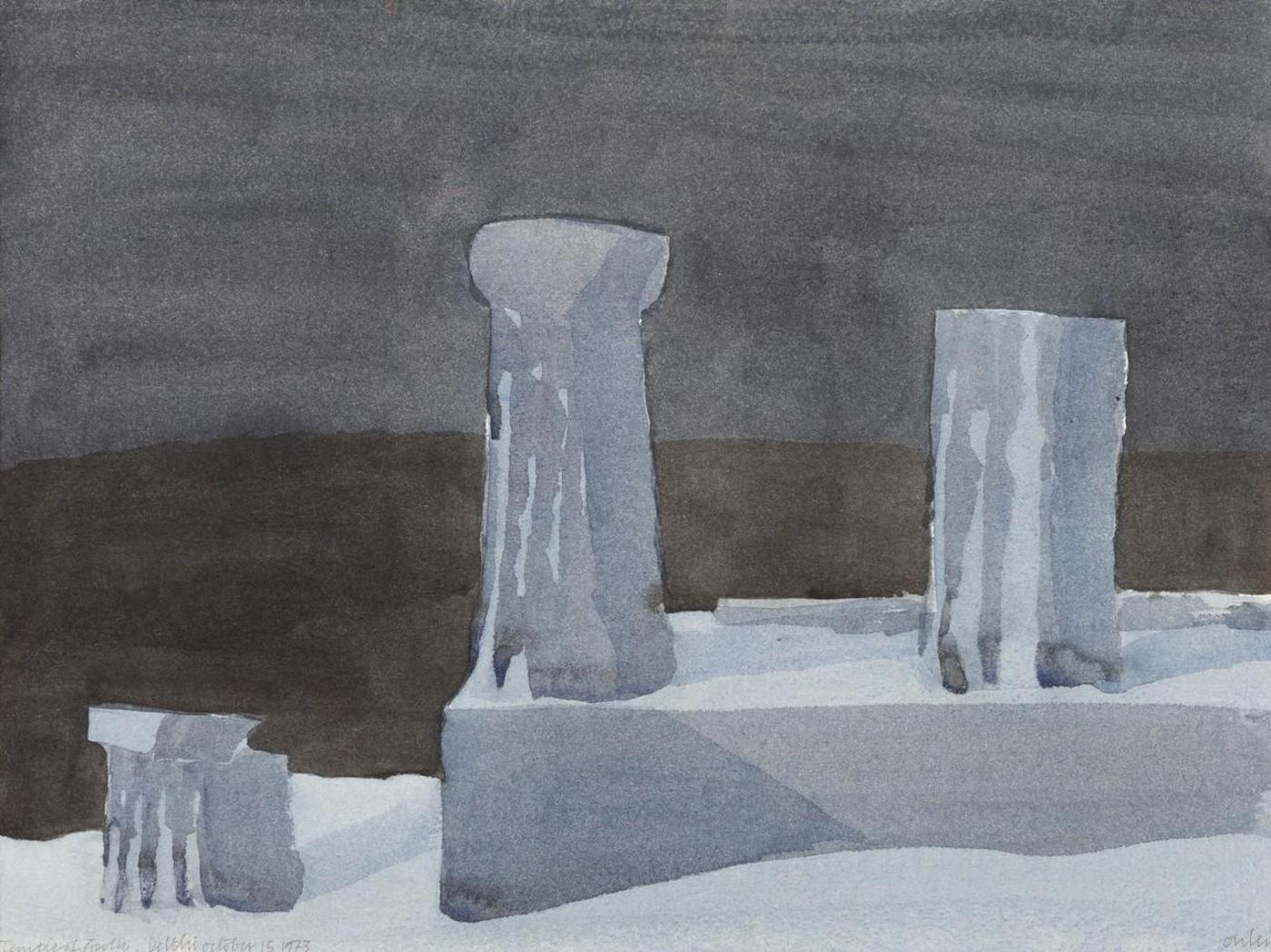 Norman Anthony (Toni) Onley (1928-2004) - Temple of Apollo, Delphi