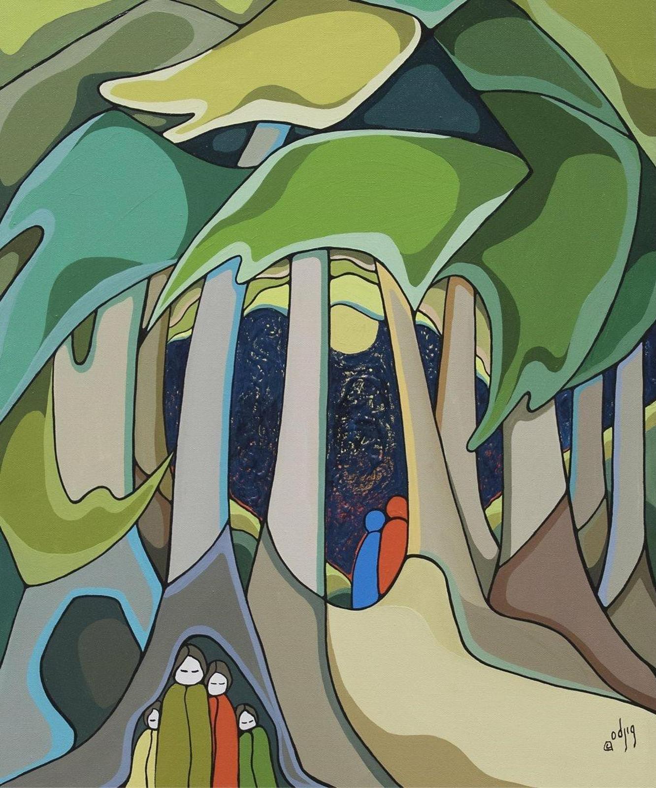 Daphne Odjig (1919-2016) - Communing With The Infants; 1985