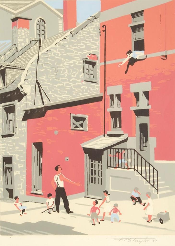 Frederick Bourchier Taylor (1906-1987) - Looking Up St. Cecile Street, Montreal