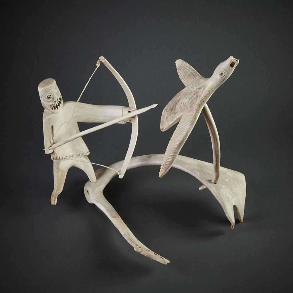 Judas Ullulaq (1937-1998) - Hunter And Bird