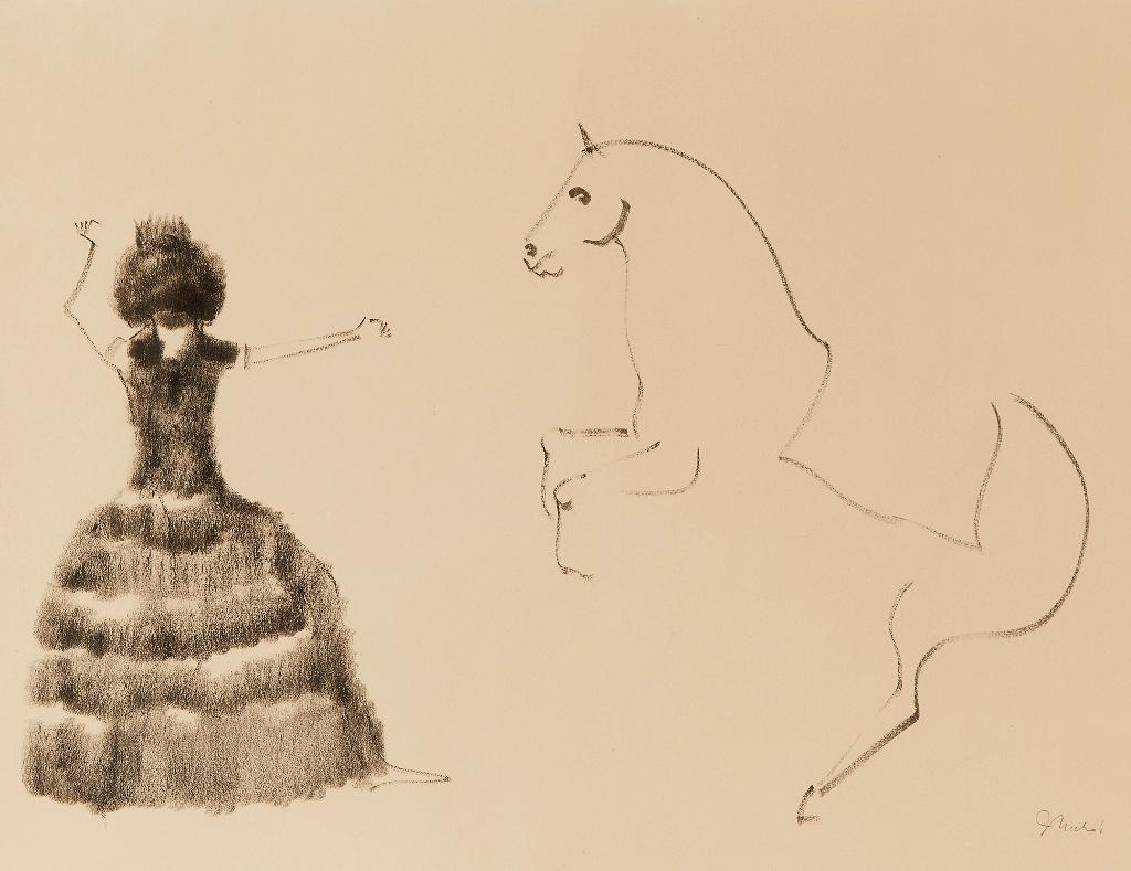 Jack Nichols (1921-2009) - Horse with Trainer