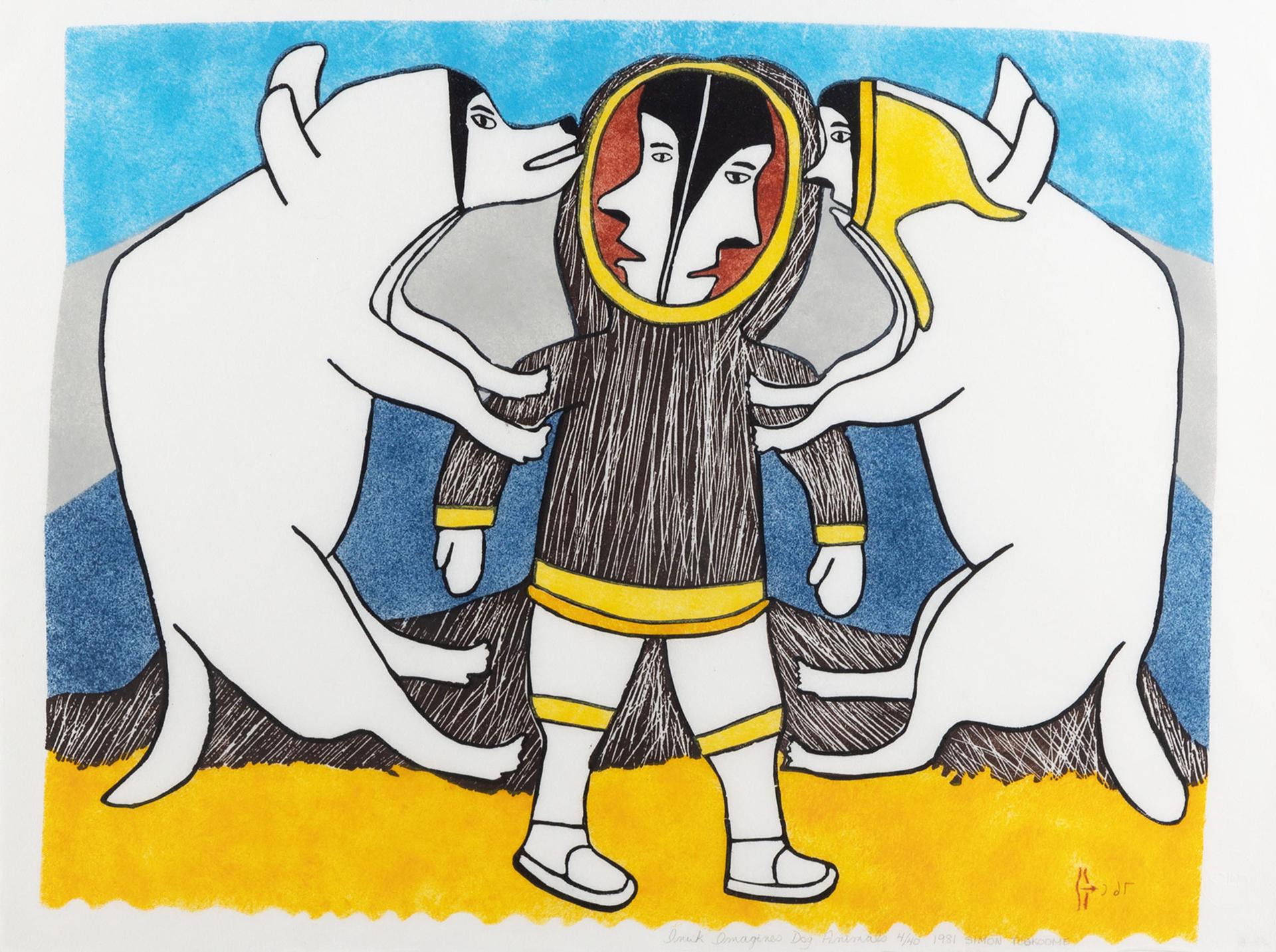Simon Tookoome (1934-2010) - Inuk Imagines Dog Animals, 1981