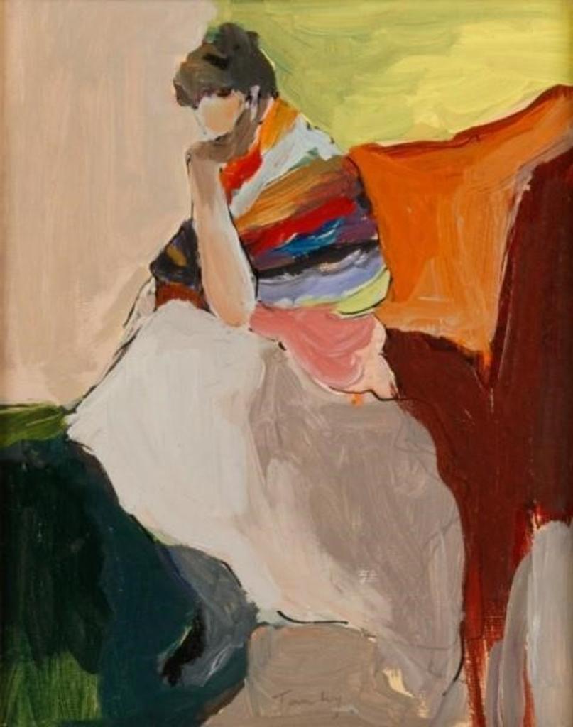 Itzchak Tarkay (1935-2012) - Seated Woman with Shawl