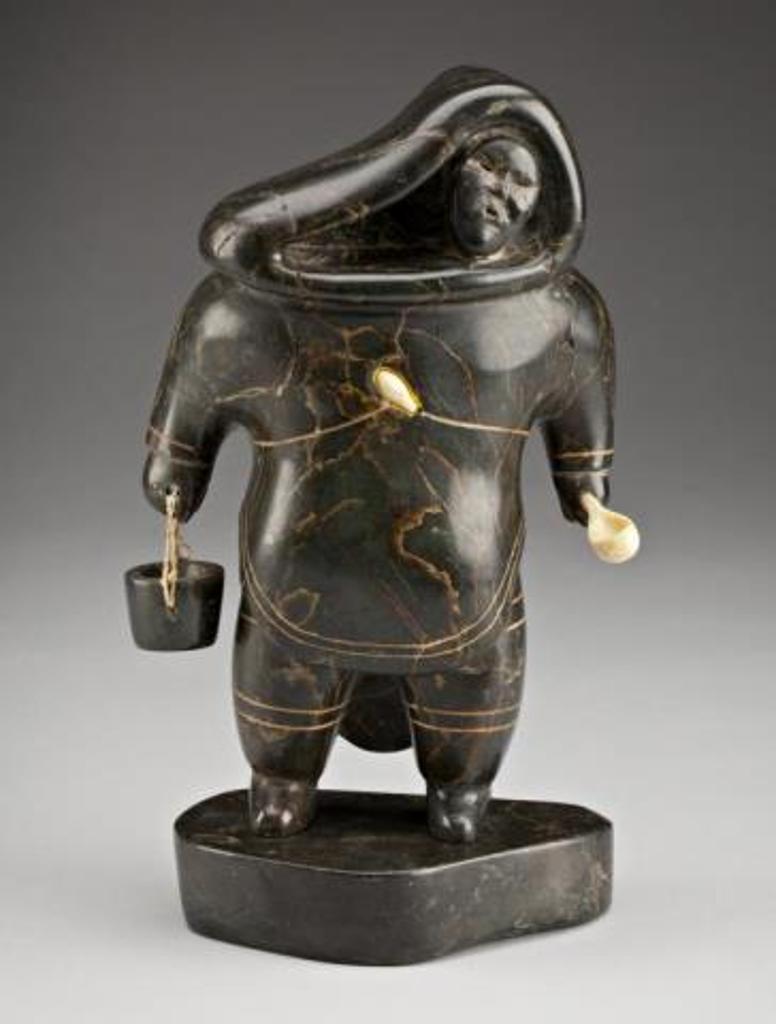 Akeeaktashuk (1898-1954) - Standing Woman with Water Pail and Scoop