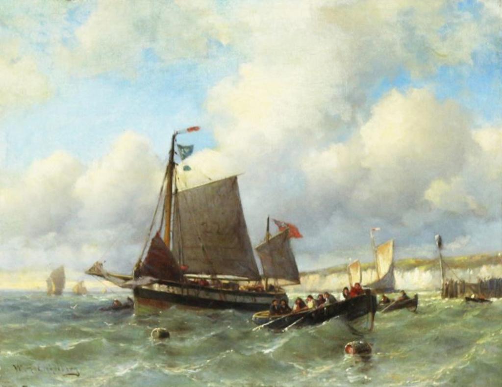 Willem Hendrick Eickelberg (1845-1920) - Boats In The Harbour