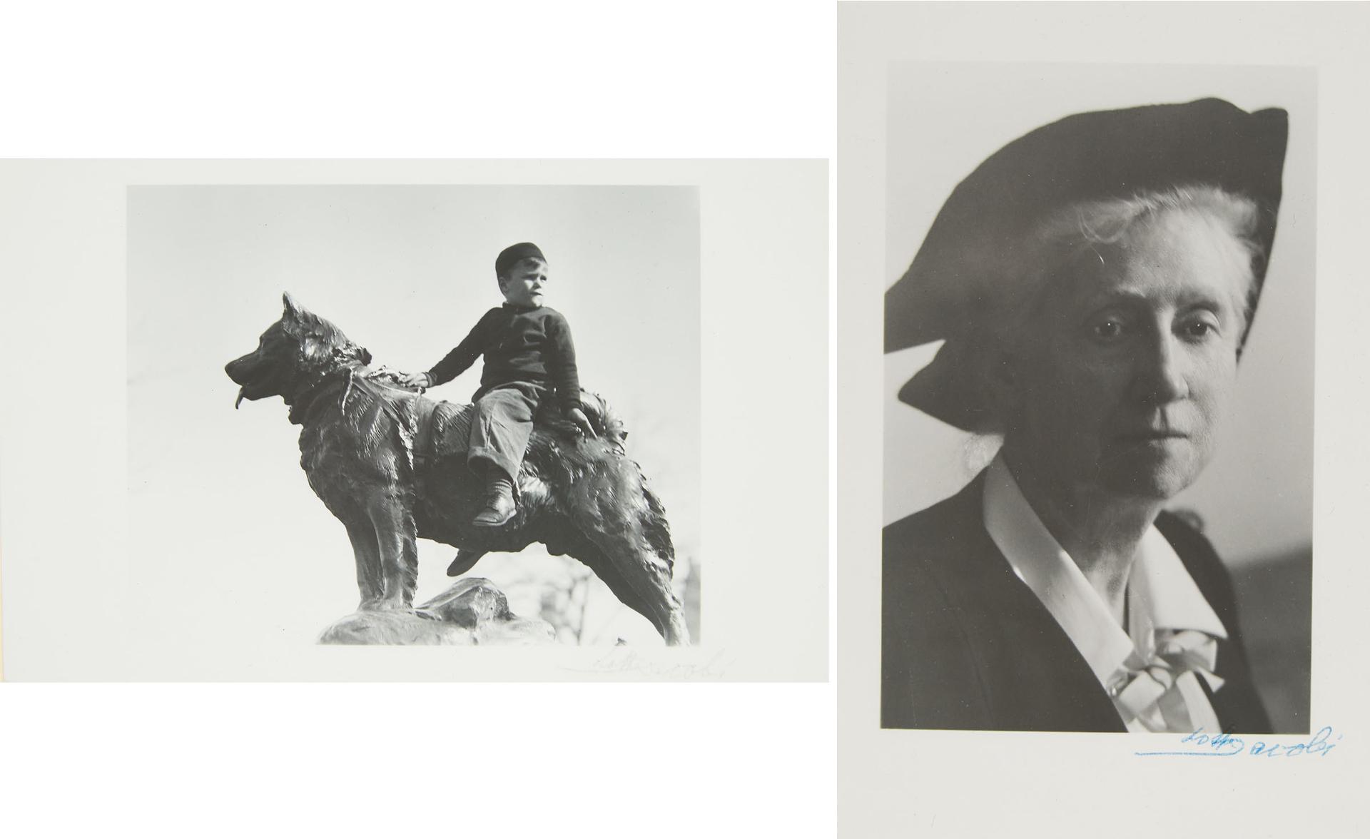 Jacobi Lotte - Untitled (Child On A Monument); Untitled (Portrait), Ca. 1970