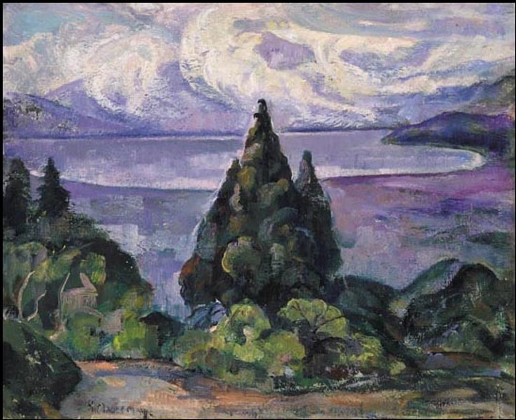 Henrietta Mabel May (1877-1971) - Clouds Over the Mountains / Untitled (verso)