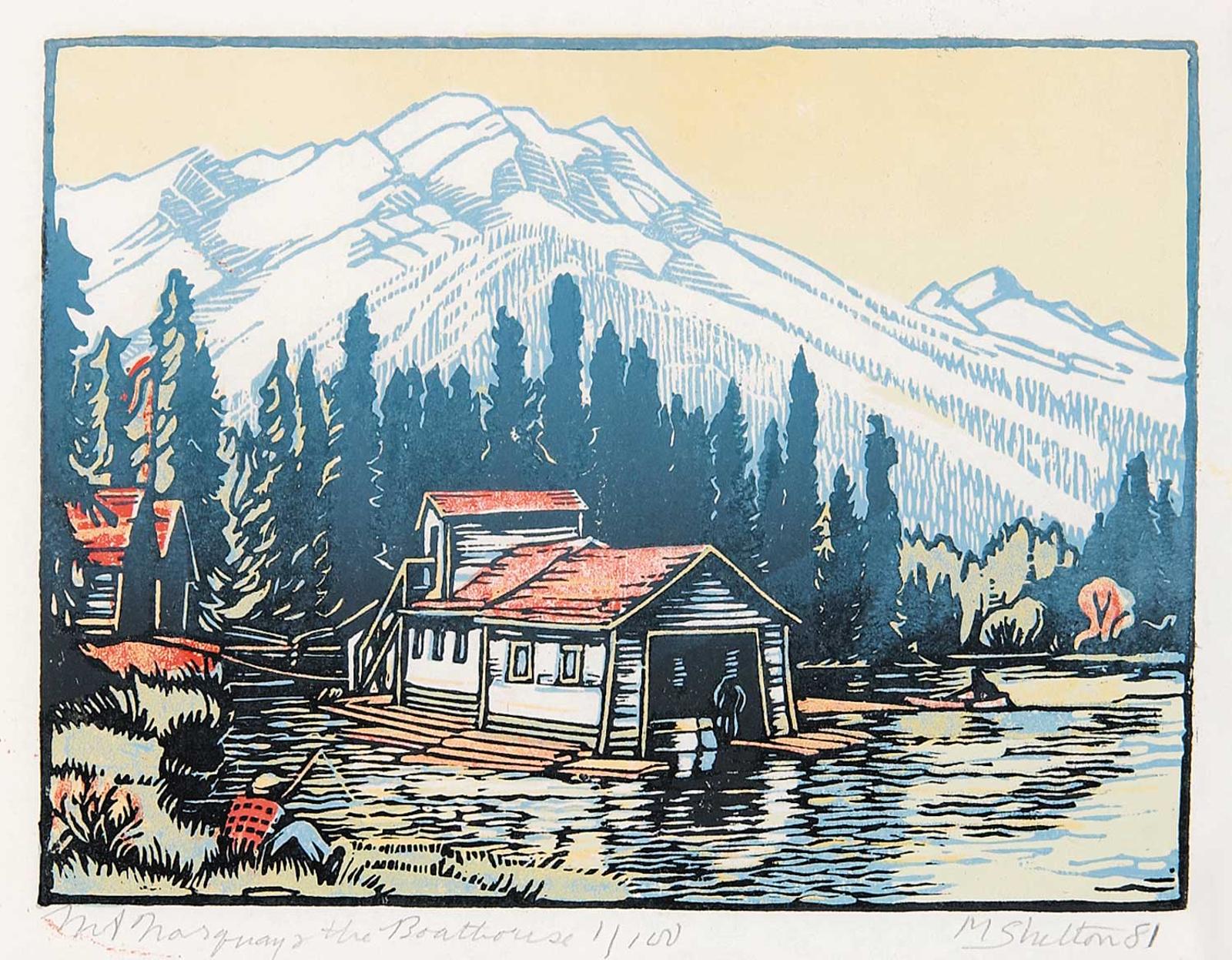 Margaret Dorothy Shelton (1915-1984) - Mt. Norquay and the Boathouse  #1/100