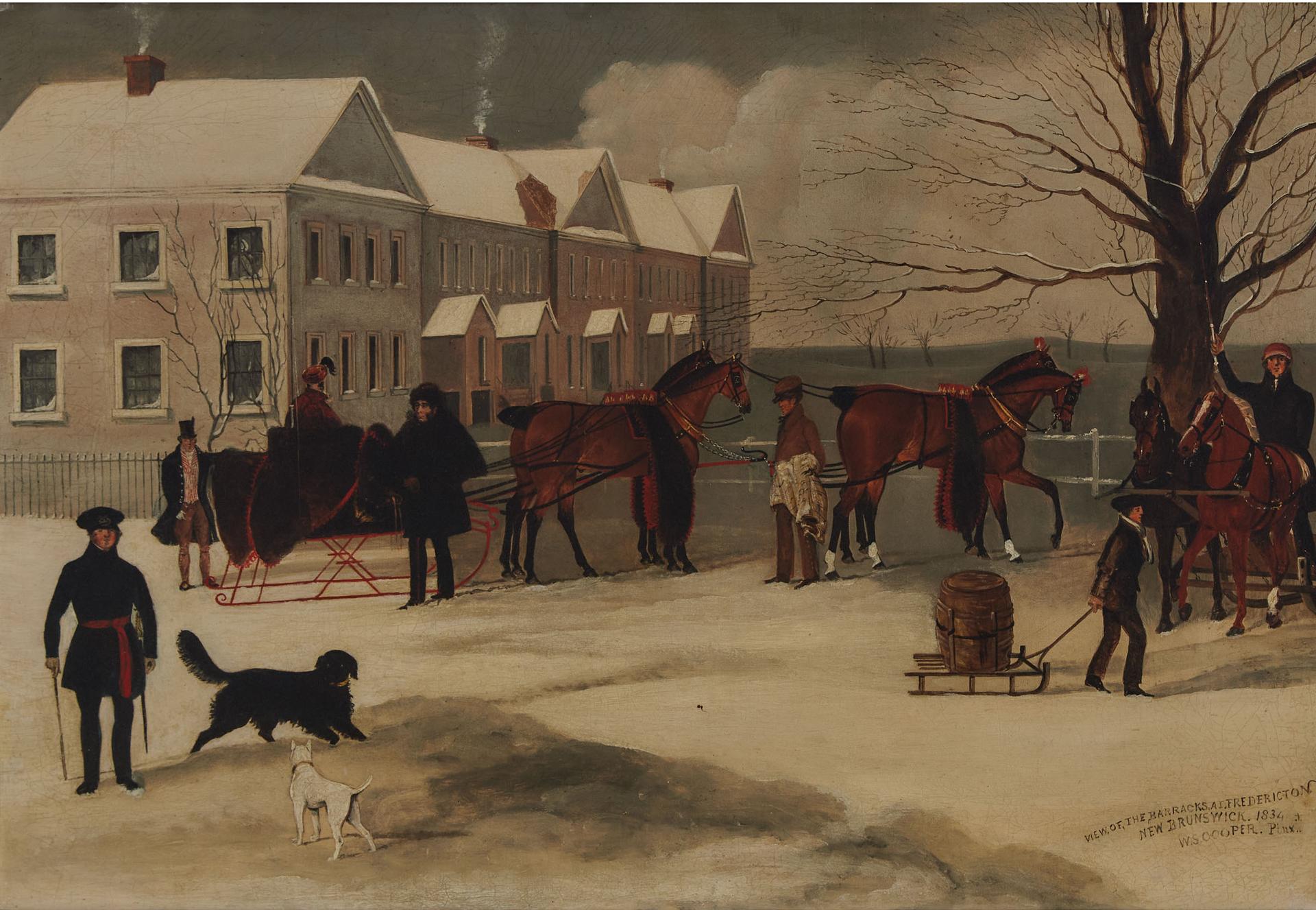 W.S. Cooper - View Of The Barracks At Fredericton, New Brunswick, 1834
