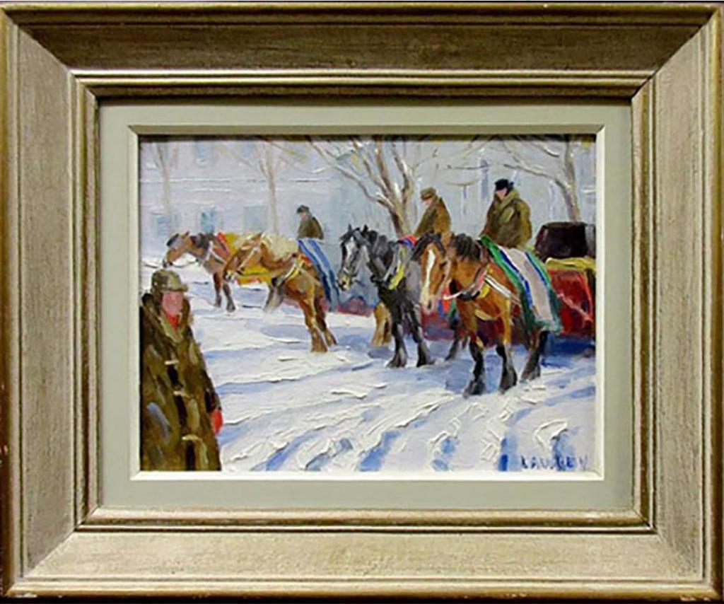 John Douglas Lawley (1906-1971) - Untitled (Cab Stand, Winter)