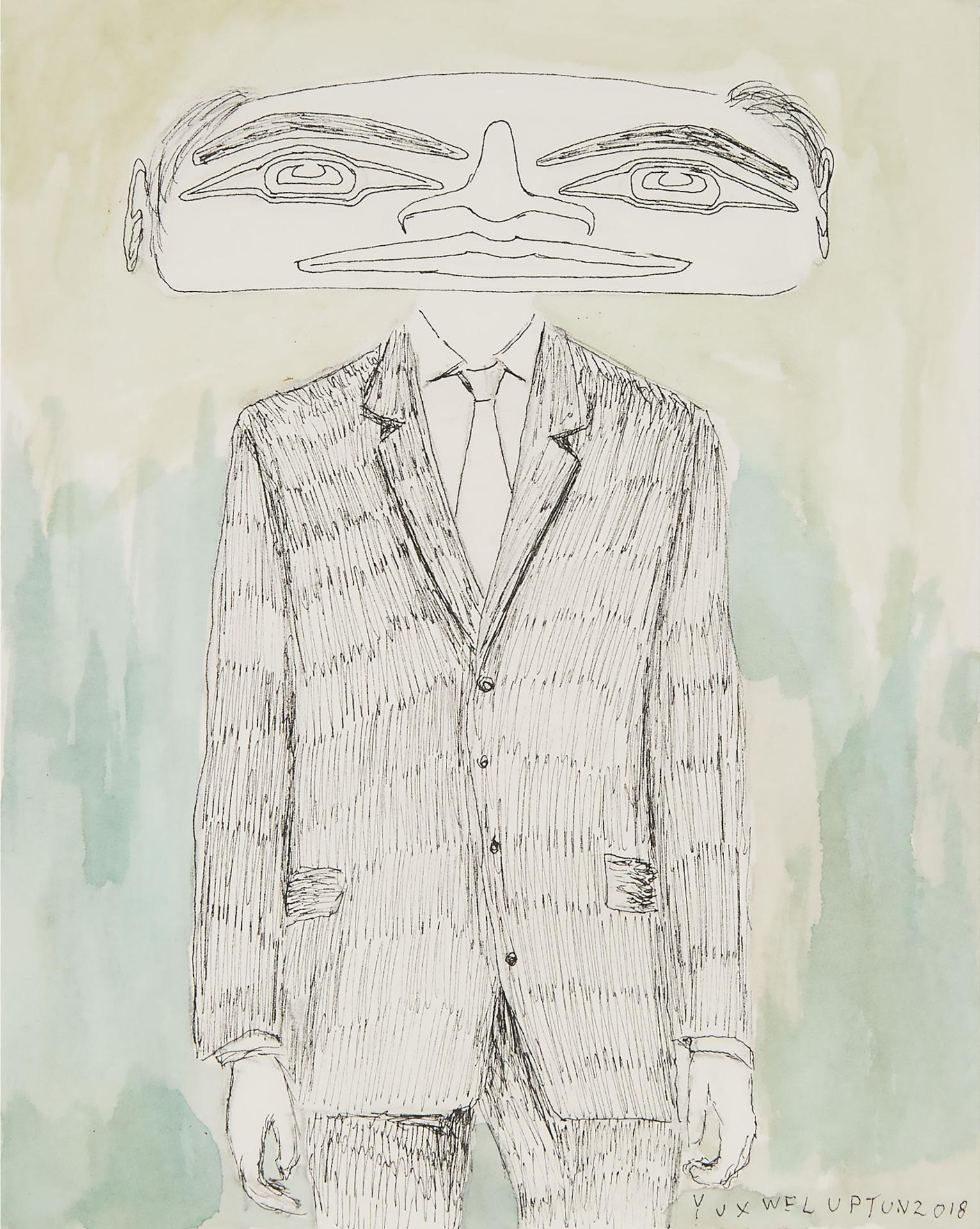 Lawrence Paul Yuxweluptun (1957) - Super Predator - Bald Head Study, 2018