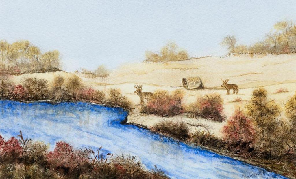 Marguerite Engel - Untitled - Creek and Deer