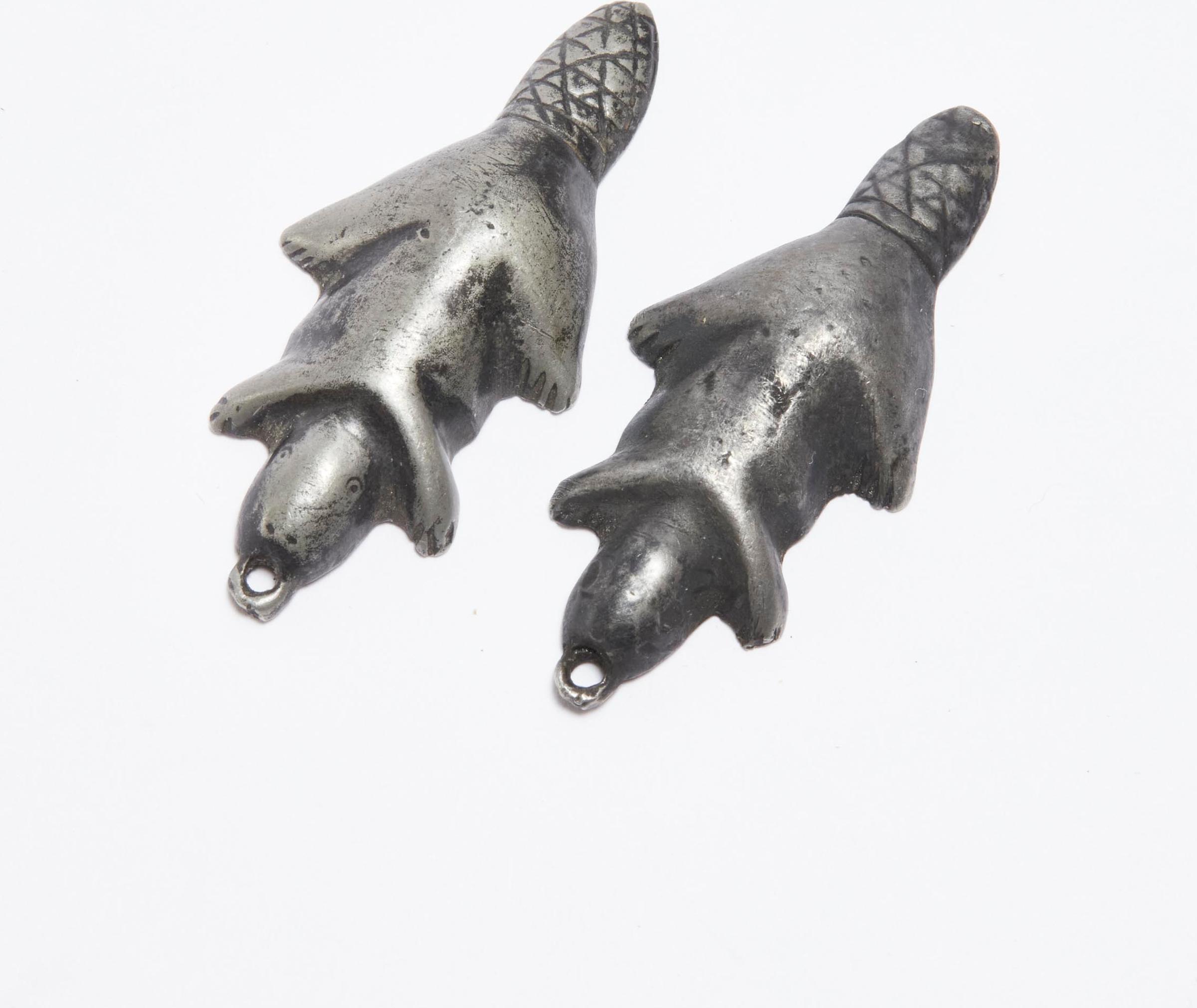 William Tute - Pair Of Cast Trade Silver Beavers, Ca. 1772