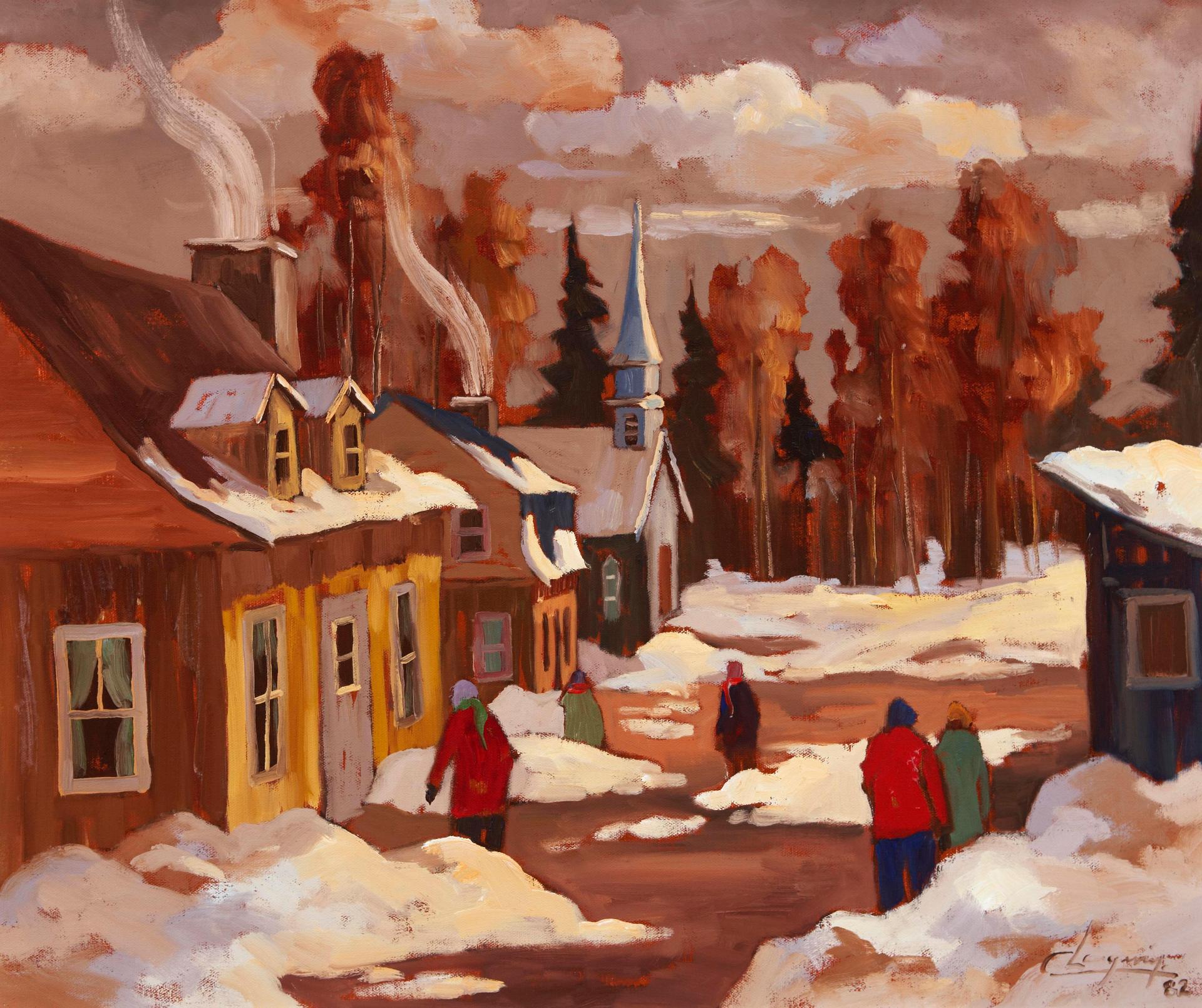 Claude Langevin (1942-2024) - CIEL GRIS DE JANVIER LAURENTIDES