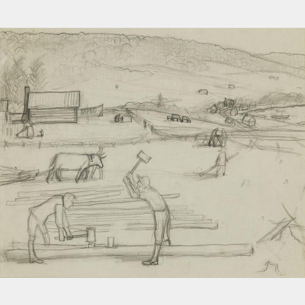 William Kurelek (1927-1977) - Study For Rural Life In The Canadian Colonies