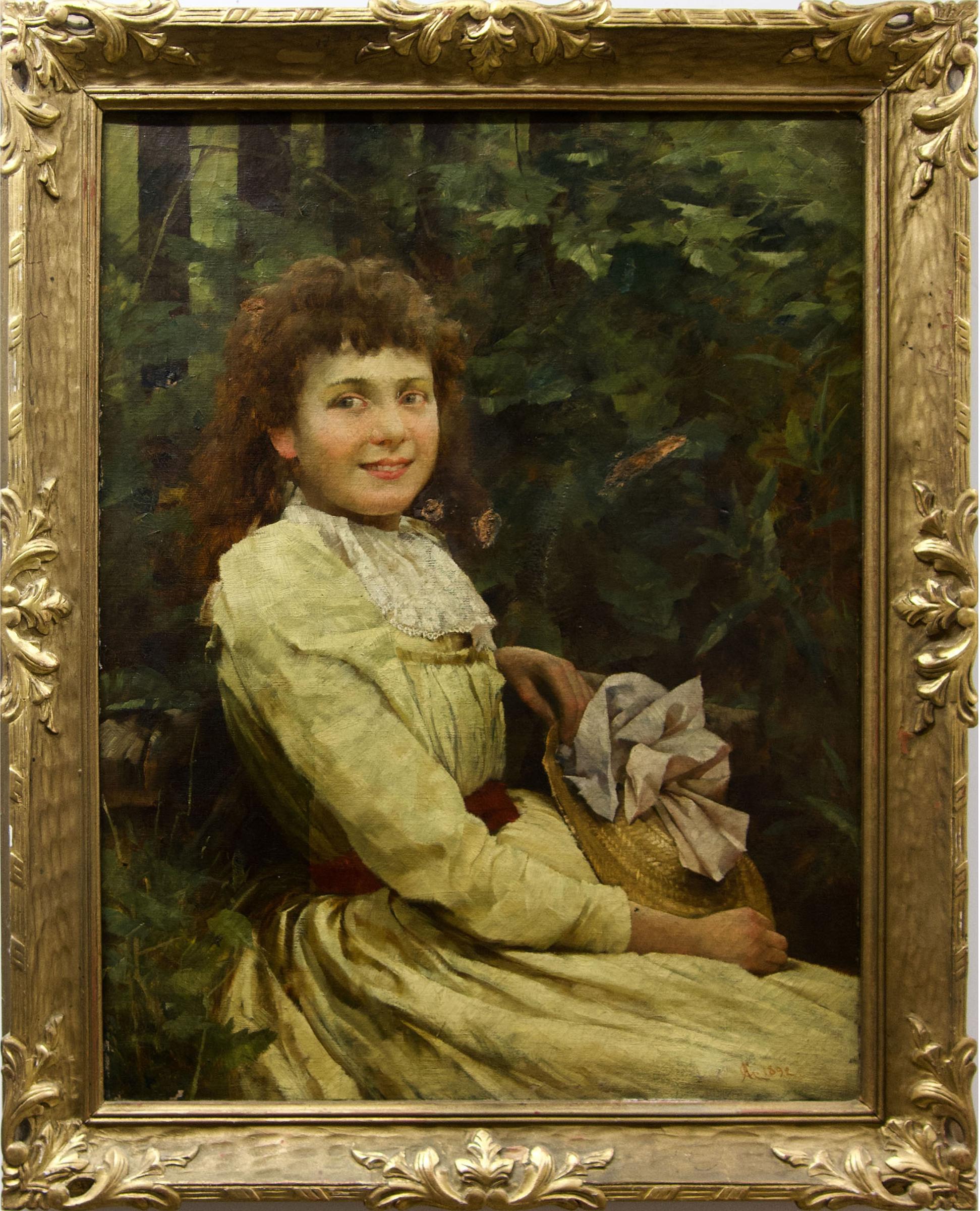 Alfred Augustus Glendening Jnr. - Portrait Of A Young Girl In A Yellow Dress