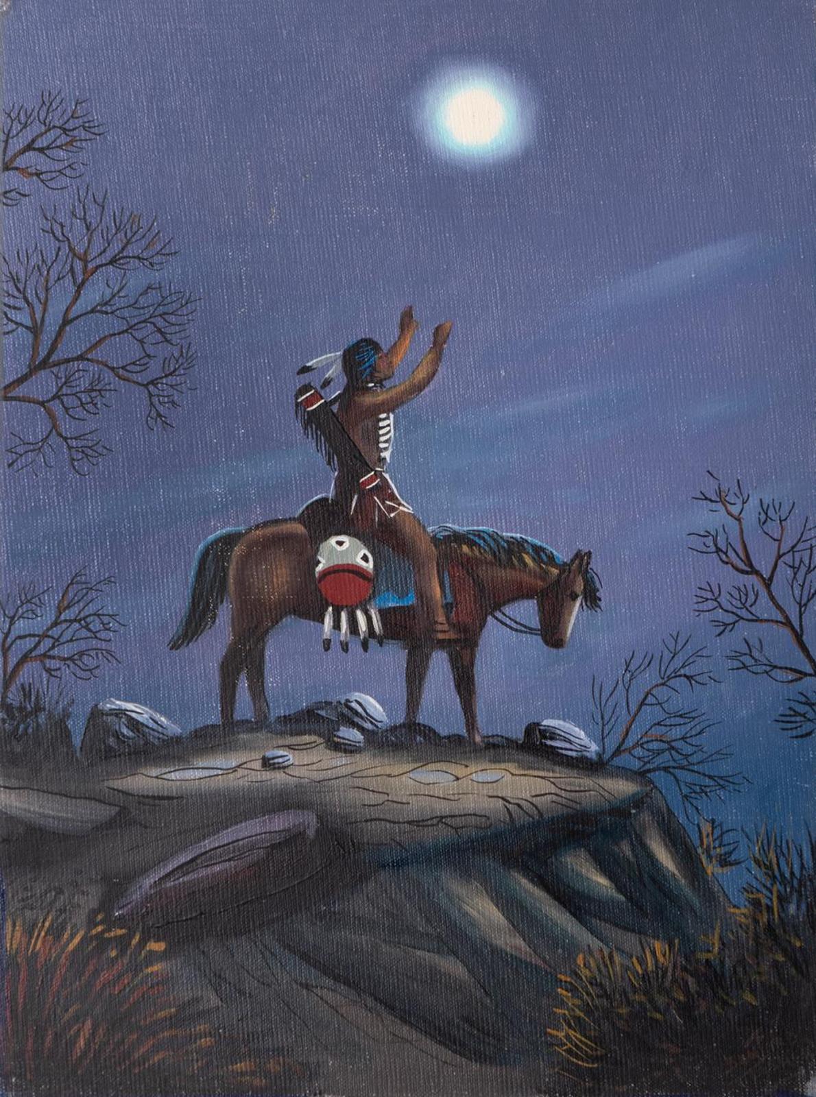 Sanford Fisher (1927-1988) - Untitled - Man and Moon