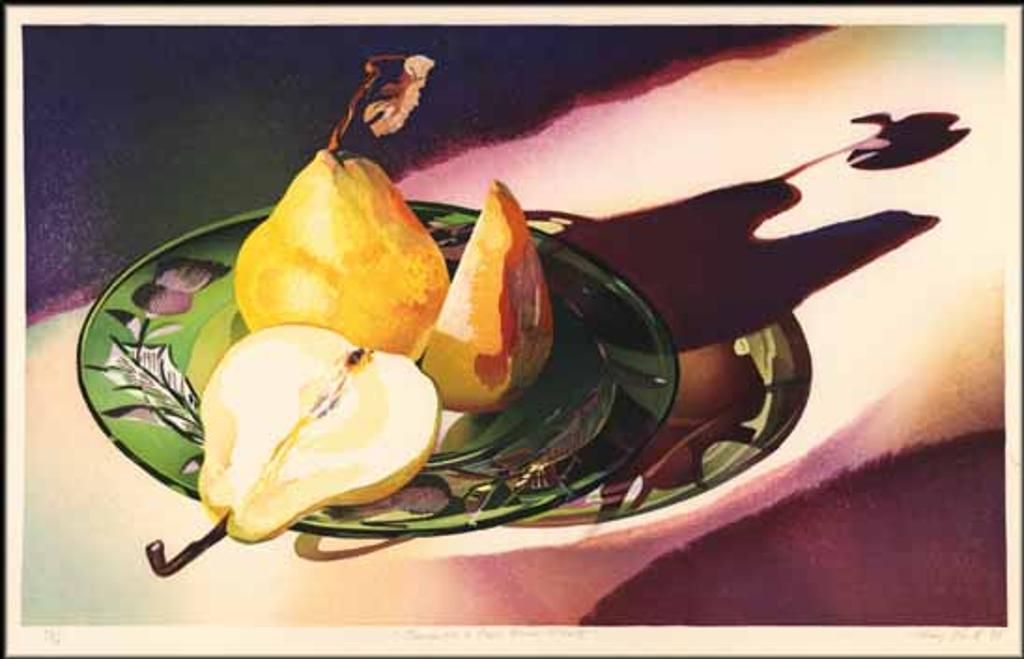 Mary Frances West Pratt (1935-2018) - Pears on a Green Glass Plate