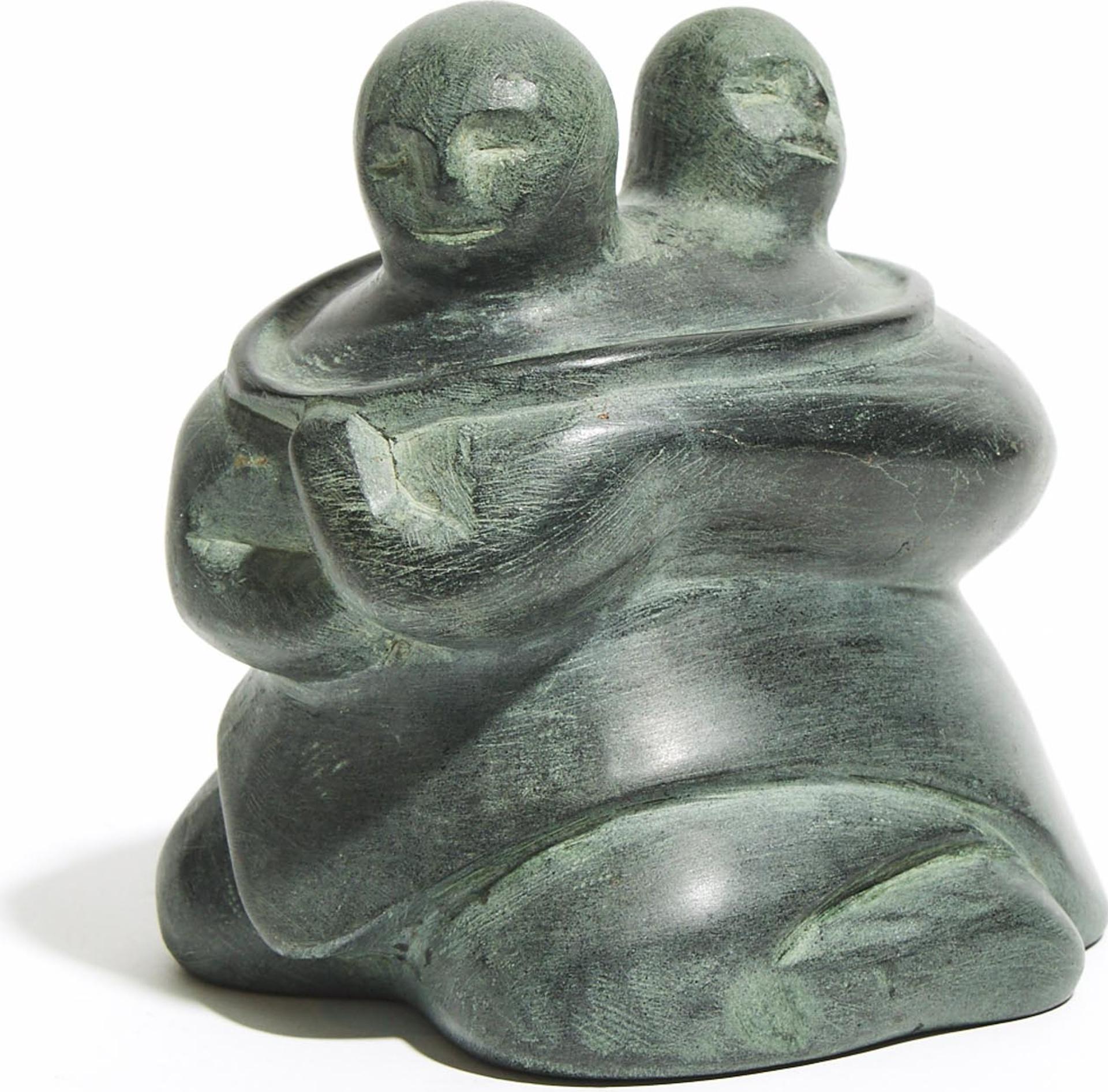 Camille Manngilik Iquliq (1962-2005) - Kneeling Woman With Baby In Amaut