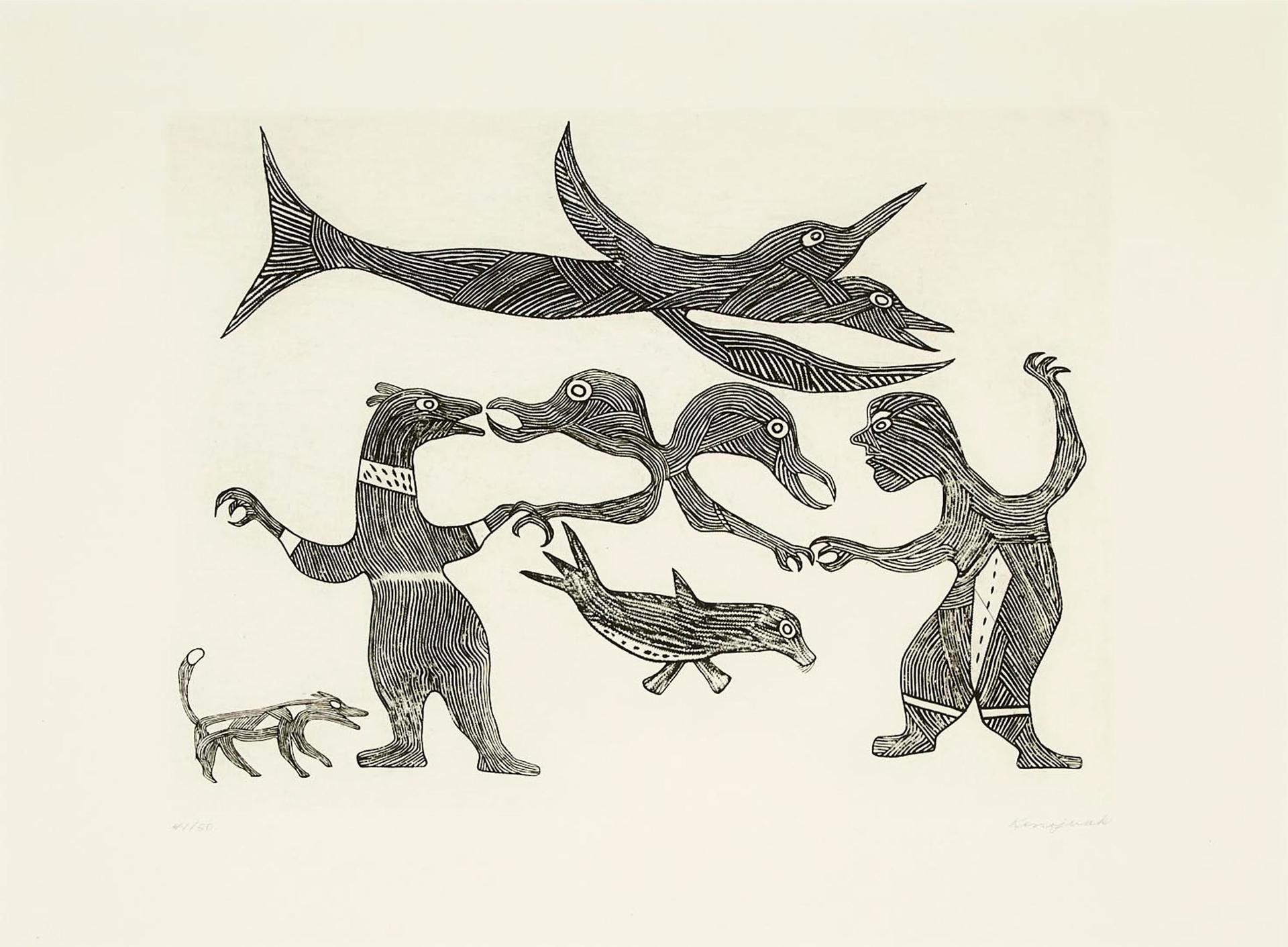 Kenojuak Ashevak (1927-2013) - Untitled (Transformations), 1962