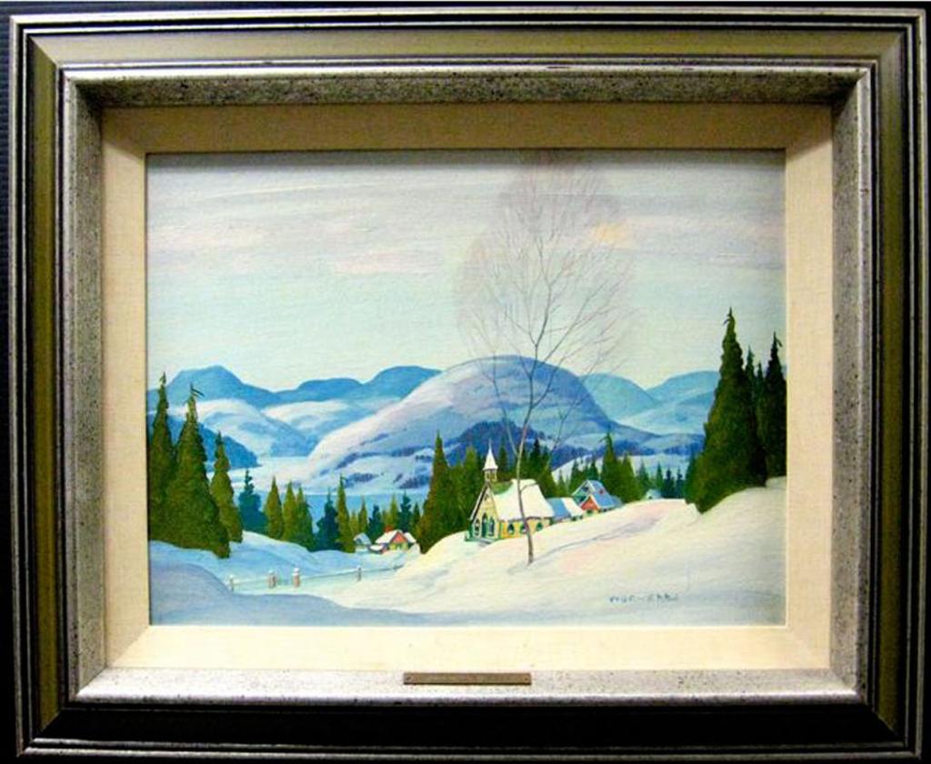 Graham Norble Norwell (1901-1967) - Village Church In Winter (View From The Right Side)