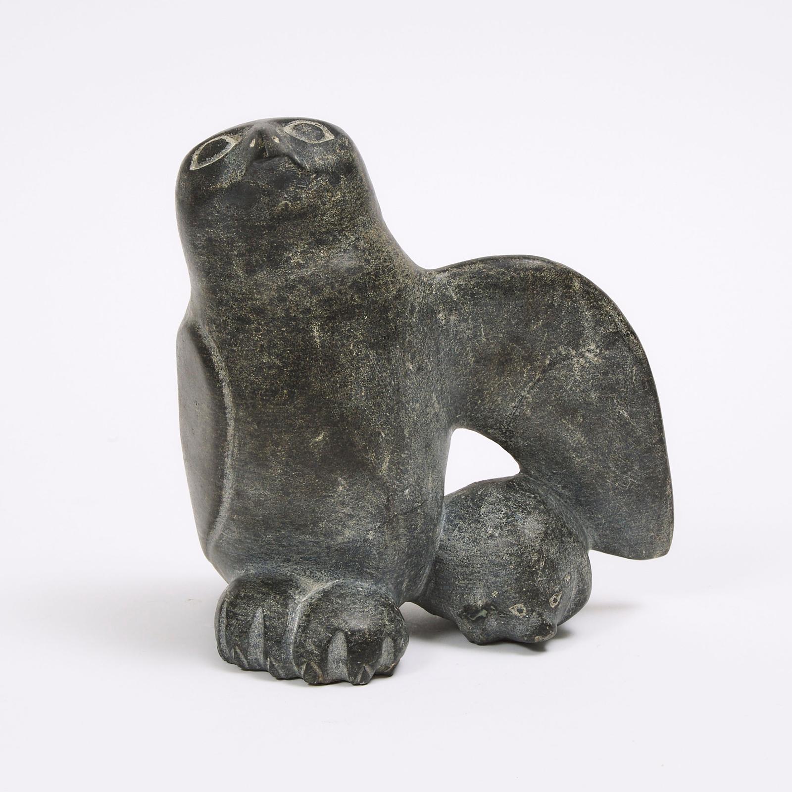 Kiawak (Kiugak) Ashoona (1933-2014) - Owl And Lemming