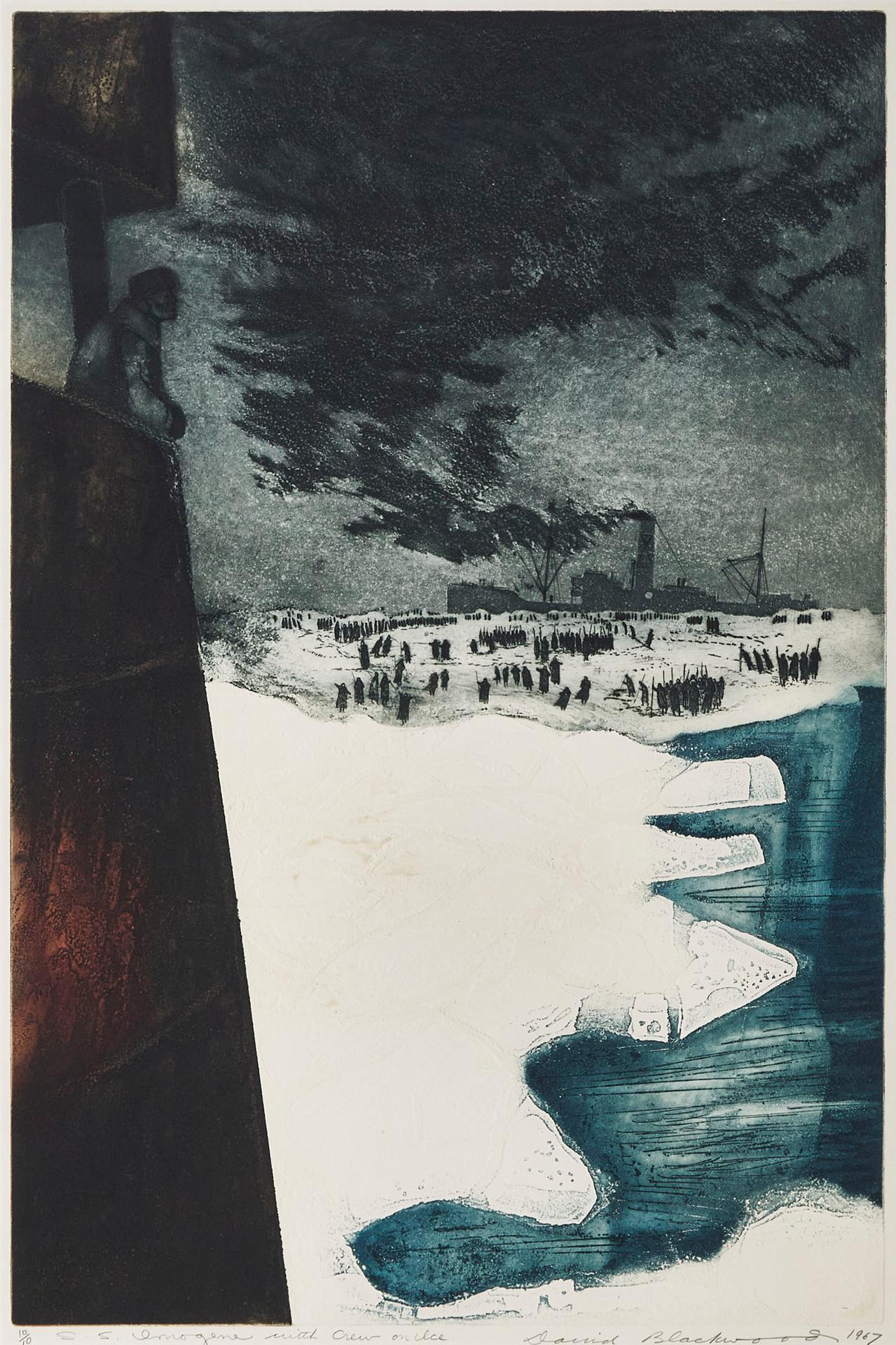 David Lloyd Blackwood (1941-2022) - S.S. Imogene With Crew On Ice As Seen From The S.S. Eagle, 1967