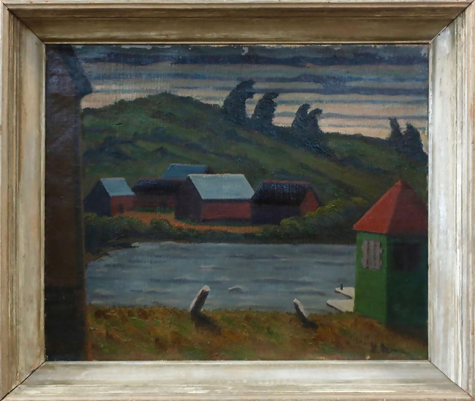 David Rousseaux Morrice (1903-1978) - Untitled (Houses By Water)