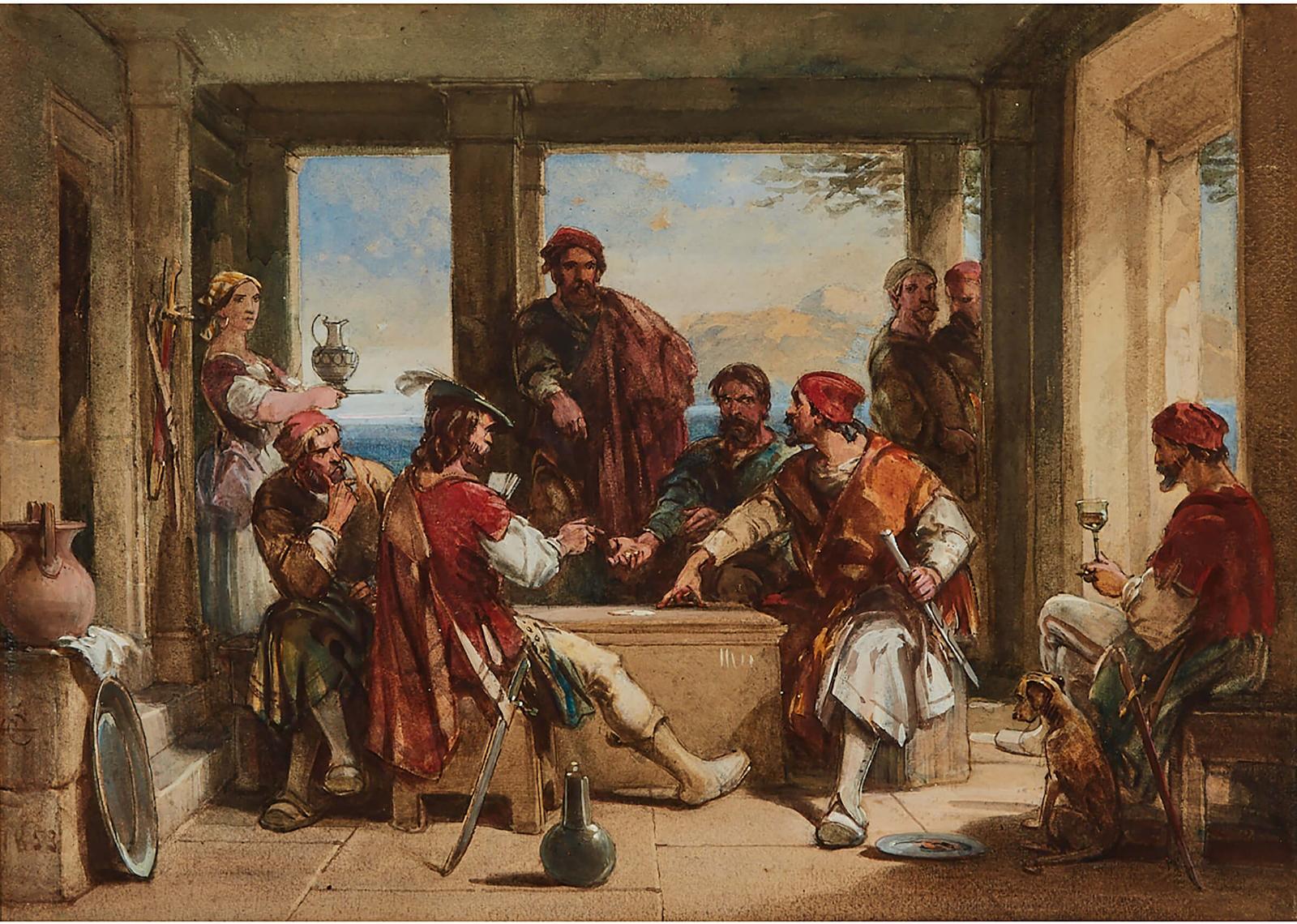 George Cattermole (1800-1868) - Card Players, 1853