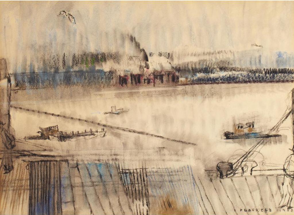 Joseph (Joe) Francis Plaskett (1918-2014) - The Fraser River At New Westminster, Bc